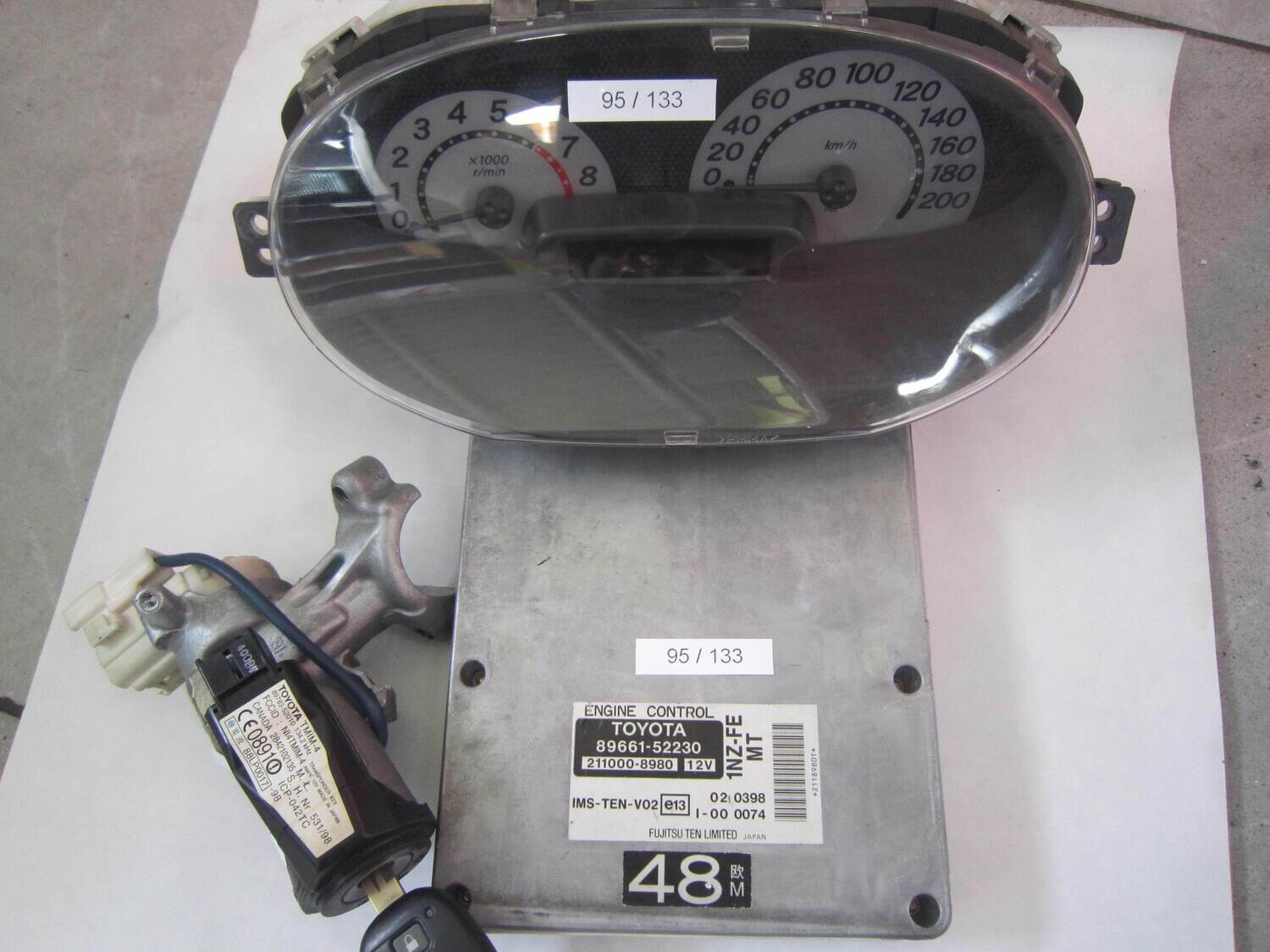 95-133 Kit Motore Toyota 89661-52230 8966152230 2121000-8980 21210008980 83800-52330 82346-001 45020-52-1      89783-52010 Benzina  YARIS 1.3
