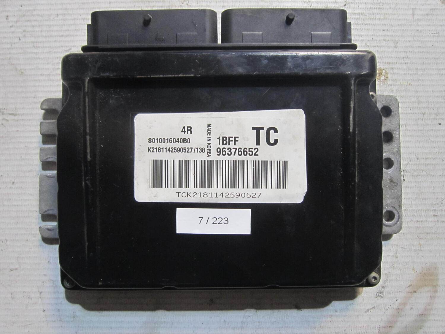 7-223 Centralina Motore Chevrolet S010016040 B0 S010016040B0 96376652 1BFF TC Benzina KALOS 1.2