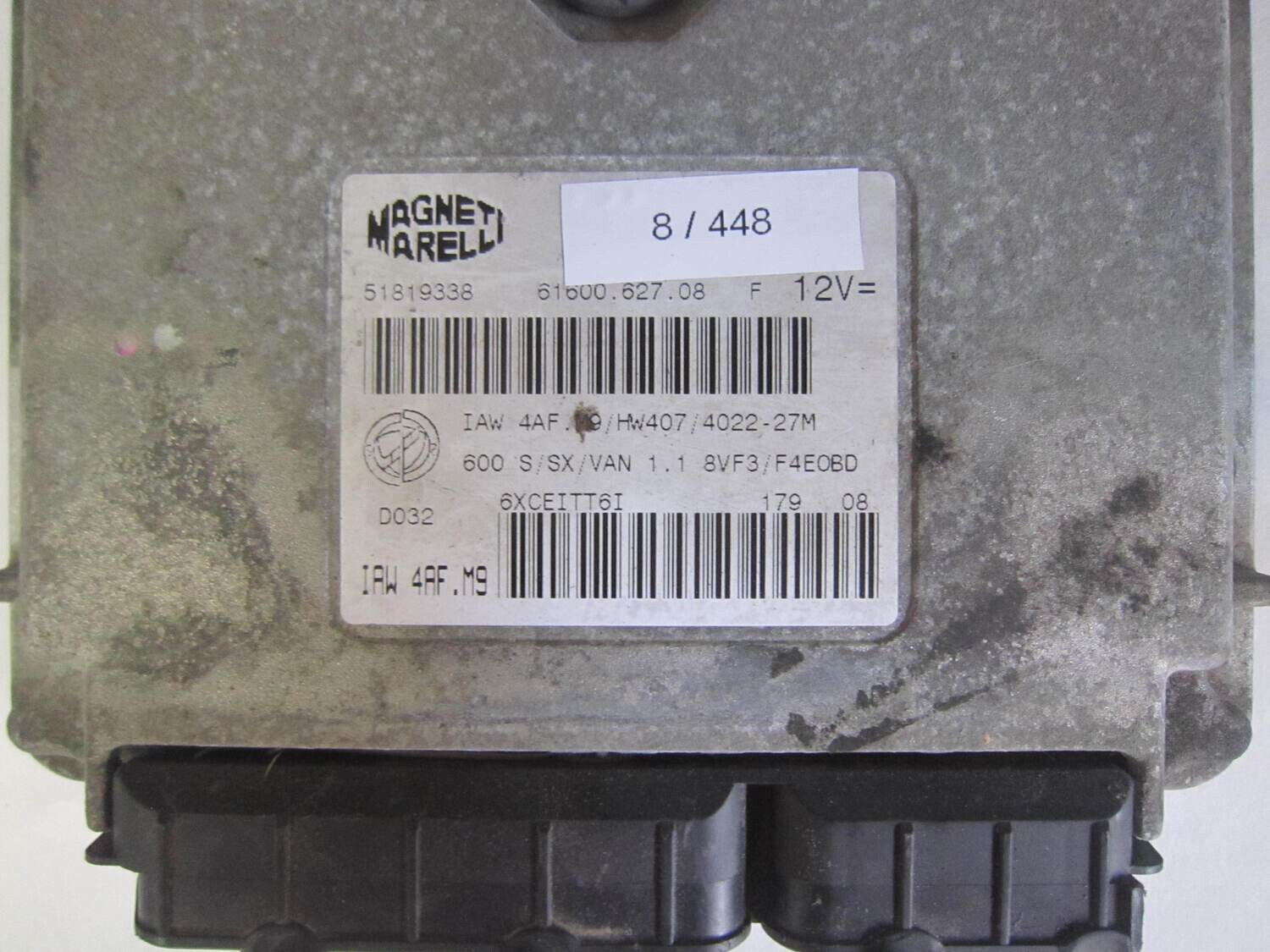 8-448 Centralina Motore Magneti Marelli 51819338 61600.627.08 6160062708 IAW 4AF.M9 HW407/4022-27M ALFA ROMEO / FIAT / LANCIA Benzina 600