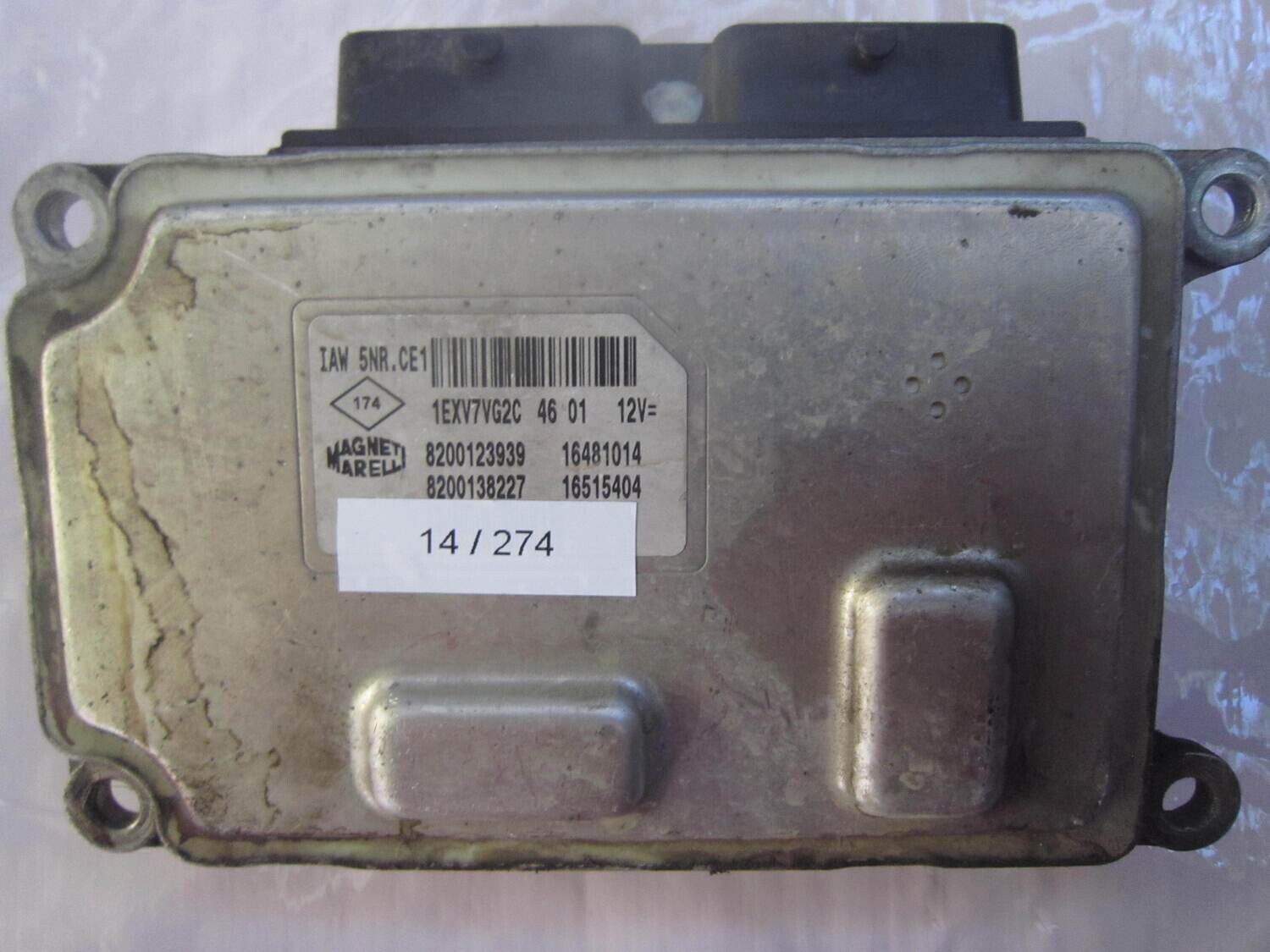 14-274 Centralina Motore Magneti Marelli 8200123939 8200138227 8200128778 IAW 5NR.CE1 16481014   16514404 RENAULT Benzina VARIE 1.2