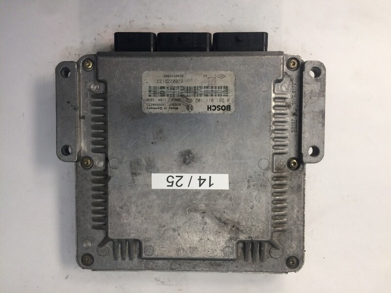 14-25 Centralina Motore Bosch 0281011102 0 281 011 102 8200222133 8200222133 1039S00273  8200153945 8200153945   RENAULT  LAGUNA_ 1.9_ DCI
