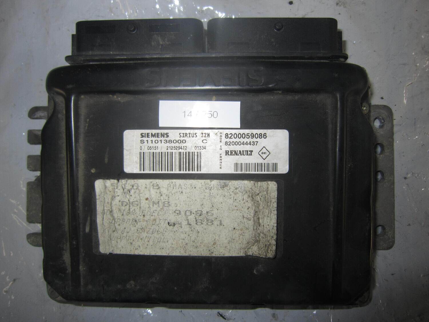 14-250 Centralina Motore Siemens S110138000 C S110138000C 8200059086 8200044437 SIRIUS 32N RENAULT Benzina SCENIC 1.6