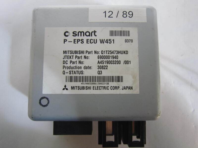 12-89 Centralina Servosterzo / Angolo Sterzata Mitsubishi P-EPS ECU W451 PEPSECUW451 6900001940 Q1T25473HUKD A4519003200 SMART FORTWO 451 1.0