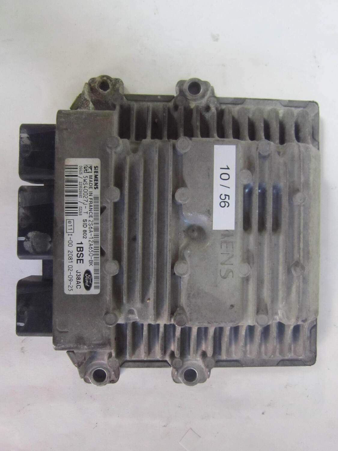 10-56 Centralina Motore Siemens 5WS40027JT 5WS40027J-T 2S6A-12A650-BK 2S6A12A650BK 1BSE J38AC 1BSEJ38AC SID 802 SID802   FORD  FIESTA 1.4 TDCI