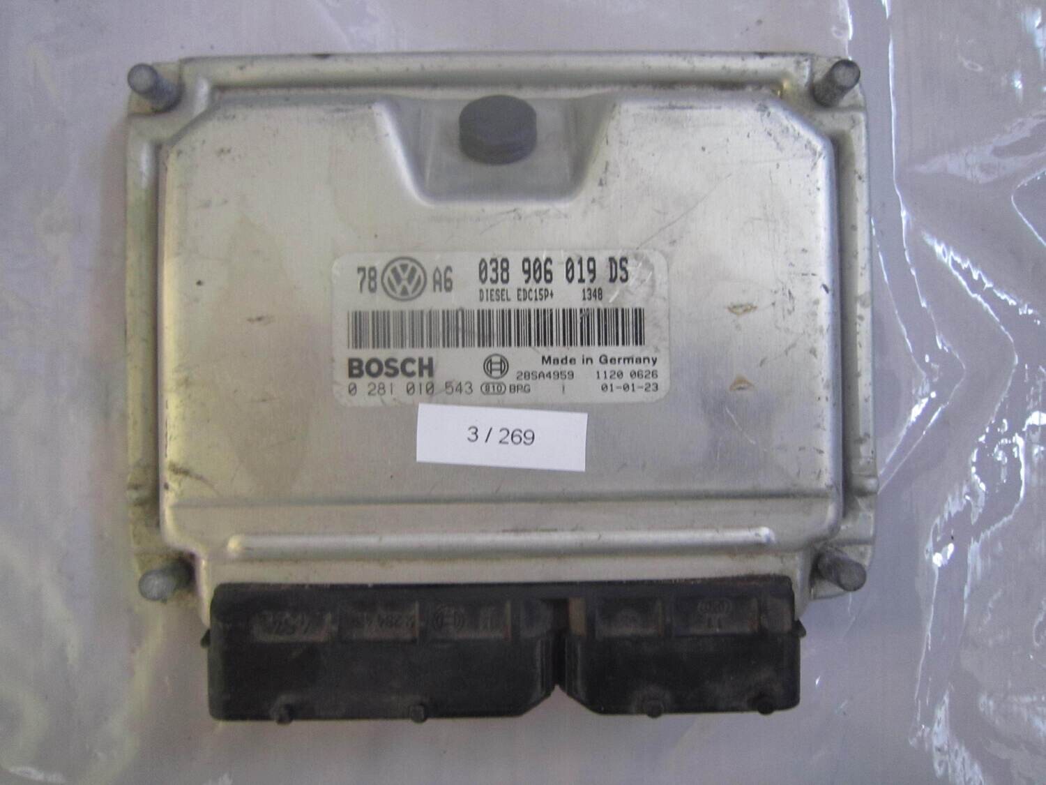 3-269 Centralina Motore Bosch 0 281 010 543 0281010543 038 906 019 DS 038906019DS 28SA4959 EDC15P+ VOLKSWAGEN Diesel PASSAT