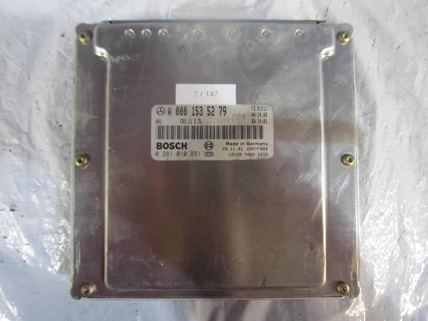 2-147 Centralina Motore Bosch 0 281 010 851 0281010851 A 000 153 52 79 A0001535279 28RTF000 CR2.11 MERCEDES BENZ Diesel CLASSE  C C 220 2.2