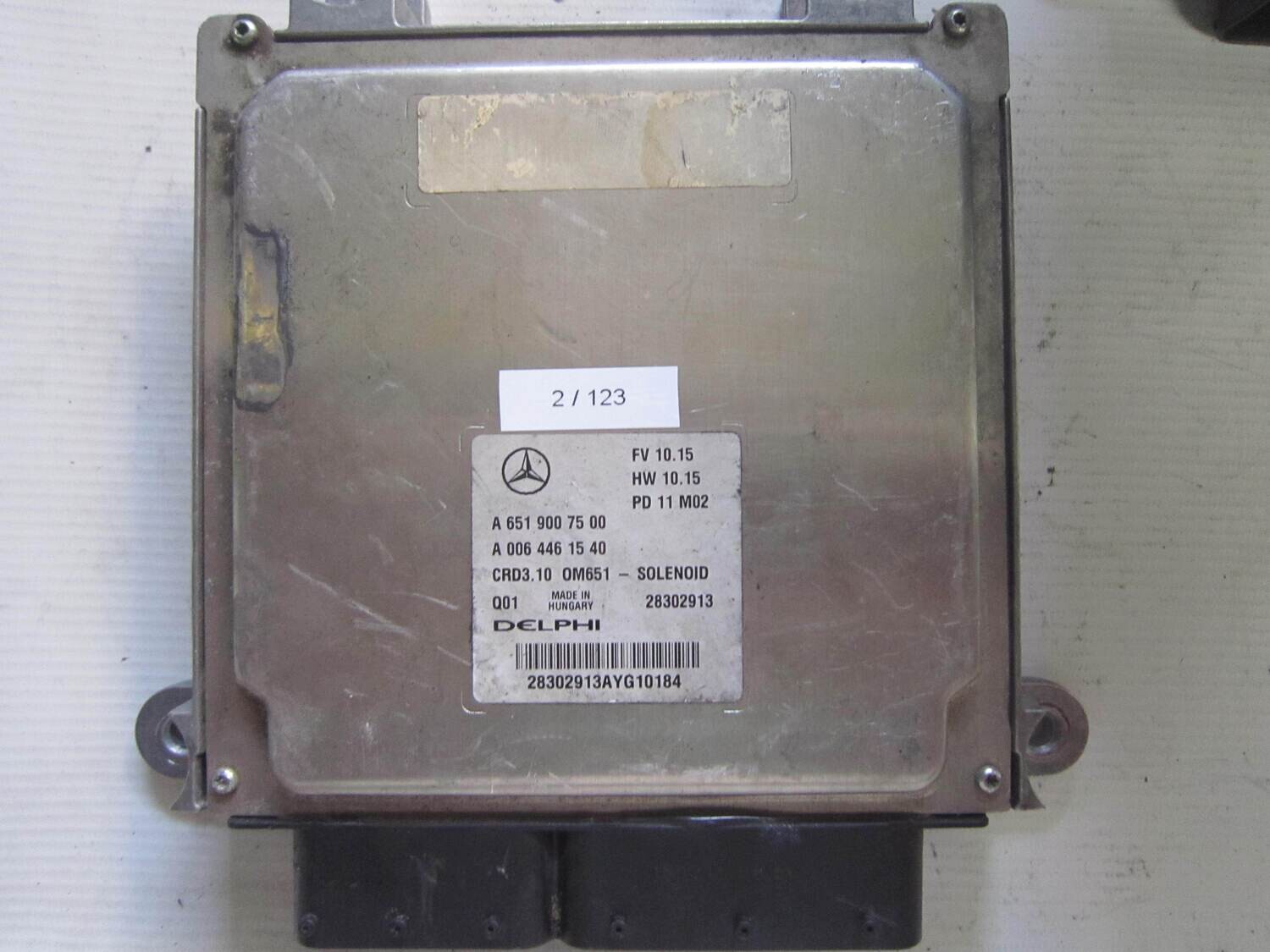 2-123 Centralina Motore Delphi 28302913 A 651 900 75 00 A6519007500 A 006 446 15 40 CRD3.10 FV 10.15  HW 10.15  PD11M02 MERCEDES BENZ VARIE
