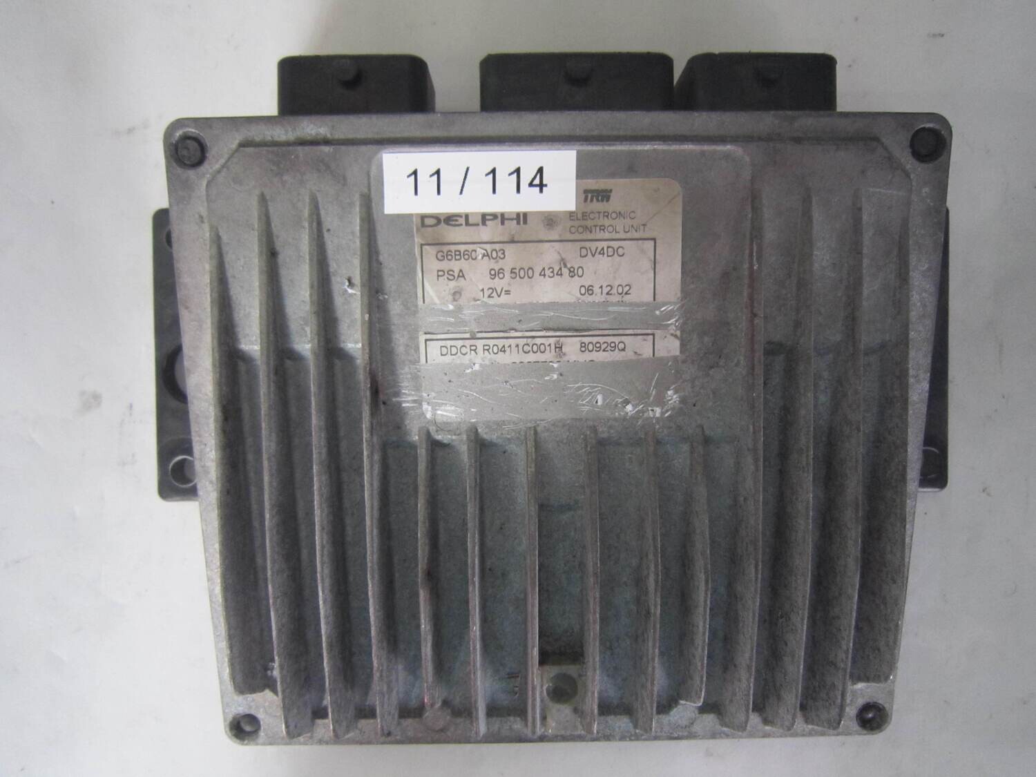11-114 Centralina Motore Delphi 9650043480 96 500 434 80 G6B60 AO3 G6B60AO3 DDCR R0411C001H DDCRR0411C001H 80929Q  DV4DC  CITROEN / PEUGEOT  C3 1.4 hdi