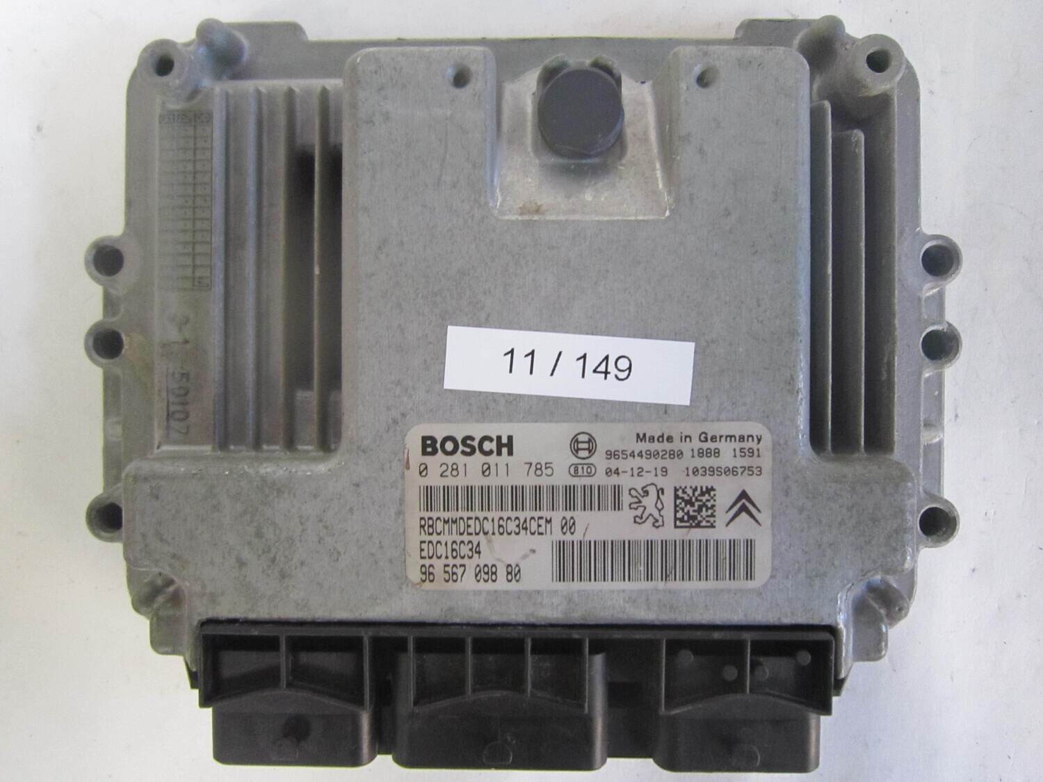 11-149 Centralina Motore Bosch 0281011785 0 281 011 785 96 567 098 80 9656709880 1039S06753  EDC16C34    CITROEN / PEUGEOT  C3 1.4HDI 68HP