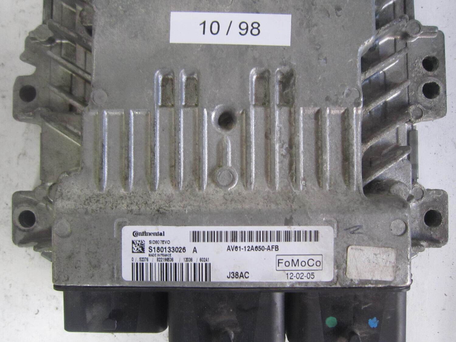 10-98 centralina motore continental s180133026a s180133026 a av61-12a650-afb av6112a650afb sid807evo  j38ac    ford diesel c-max   2.0