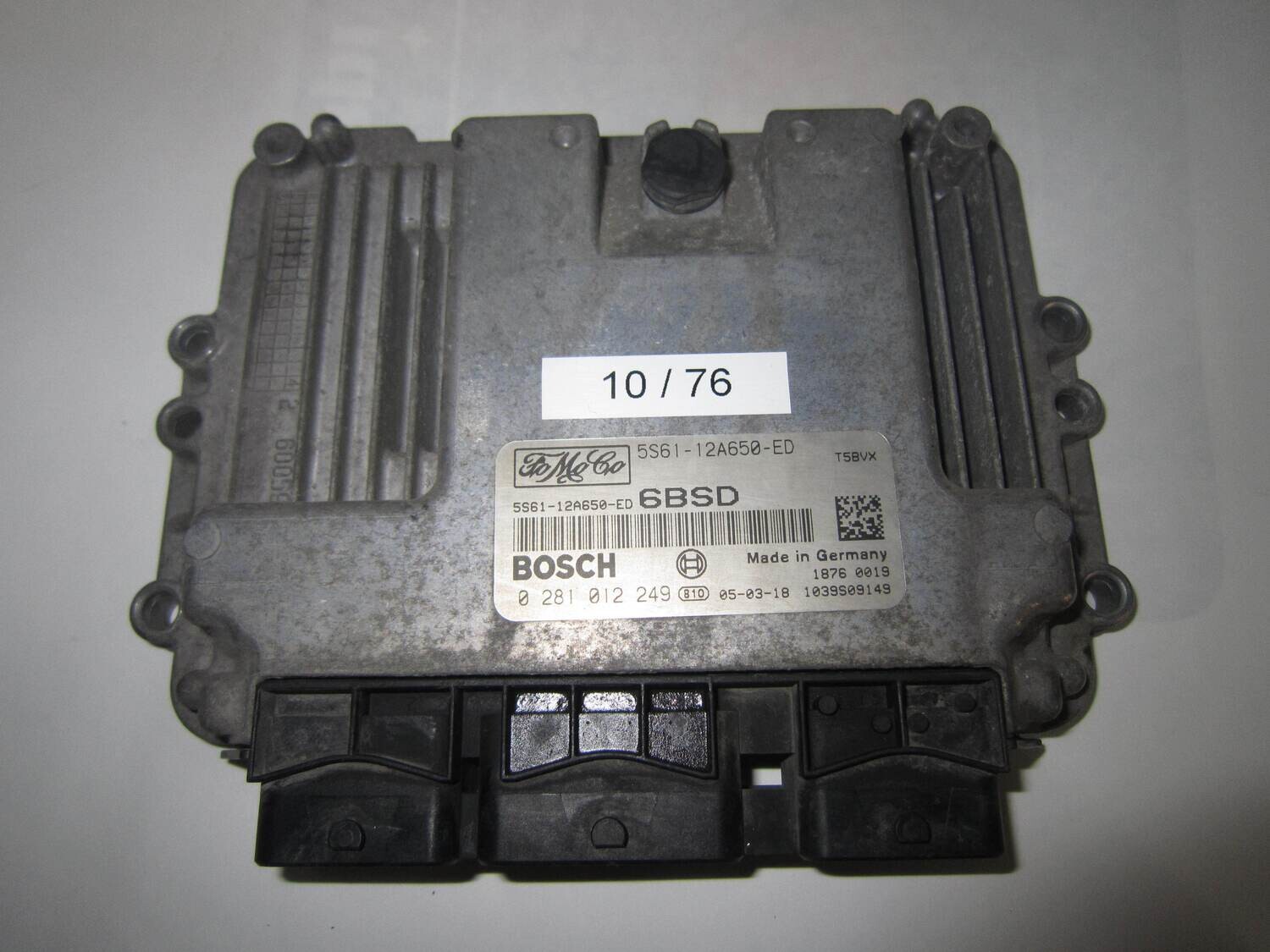 10-76 Centralina Motore Bosch 0281012249 0 281 012 249 5S61-12A650-ED 5S6112A650ED 1039S09149  6BSD T5BVX 6BSDT5BVX   FORD  FIESTA 1.6