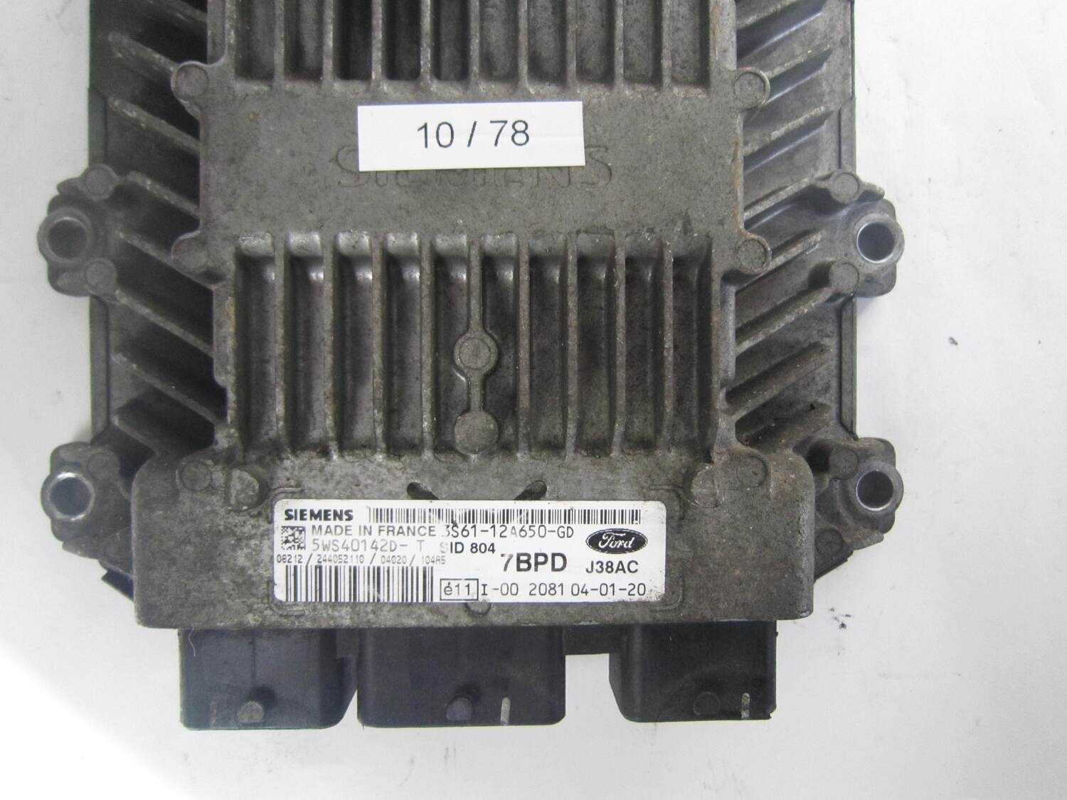 10-78 Centralina Motore Siemens 5WS40142DT 5WS40142D-T 3S61-12A650-GD 3S6112A650GD SID 804 7BPD SID8047BPD     FORD  FIESTA 1.4 TDCI
