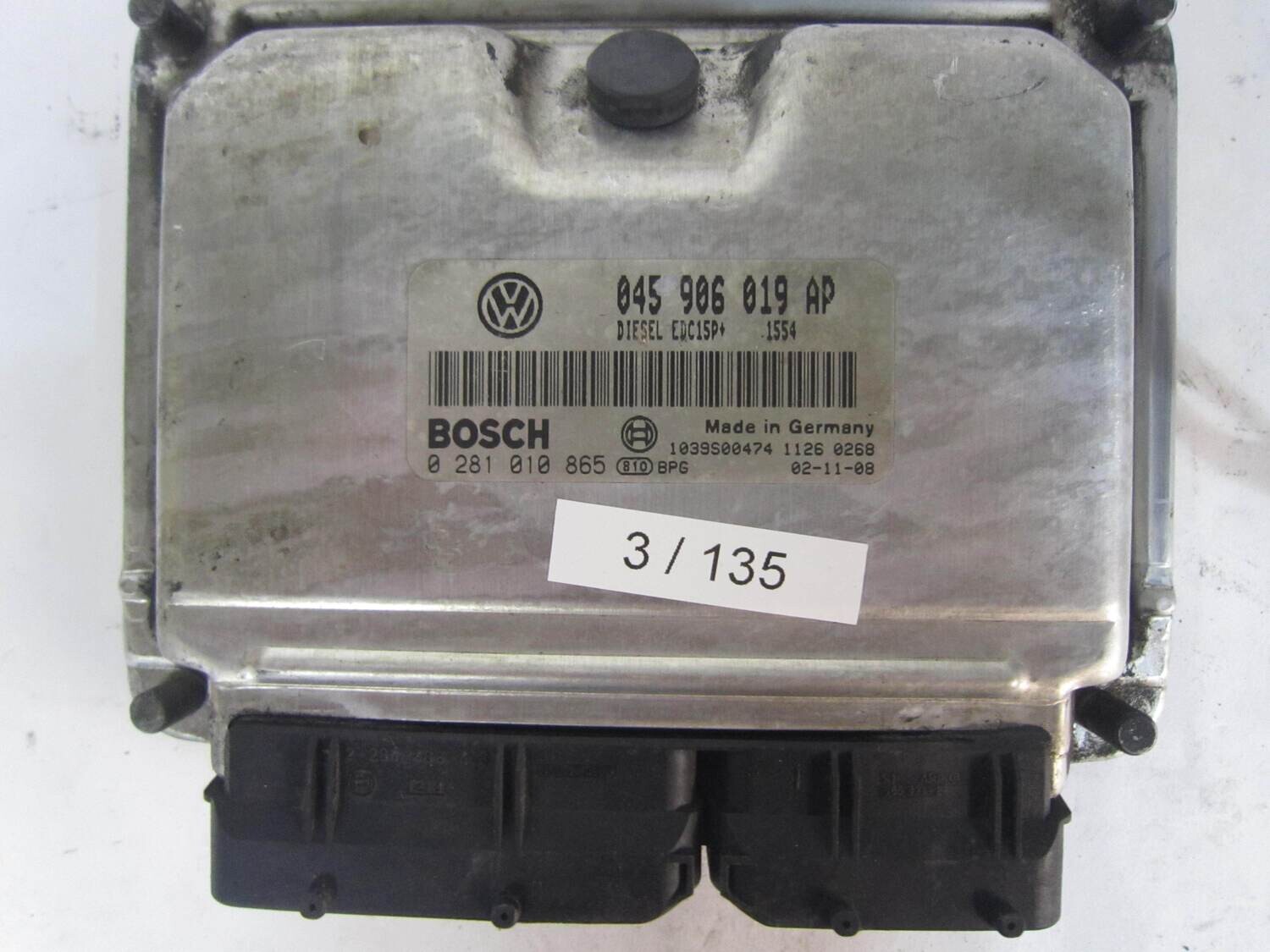 3-135 Centralina Motore Bosch 0 281 010 865 0281010865 045 906 019 AP 045906019AP 1039S00474 EDC15P VOLKSWAGEN Diesel POLO 1.4