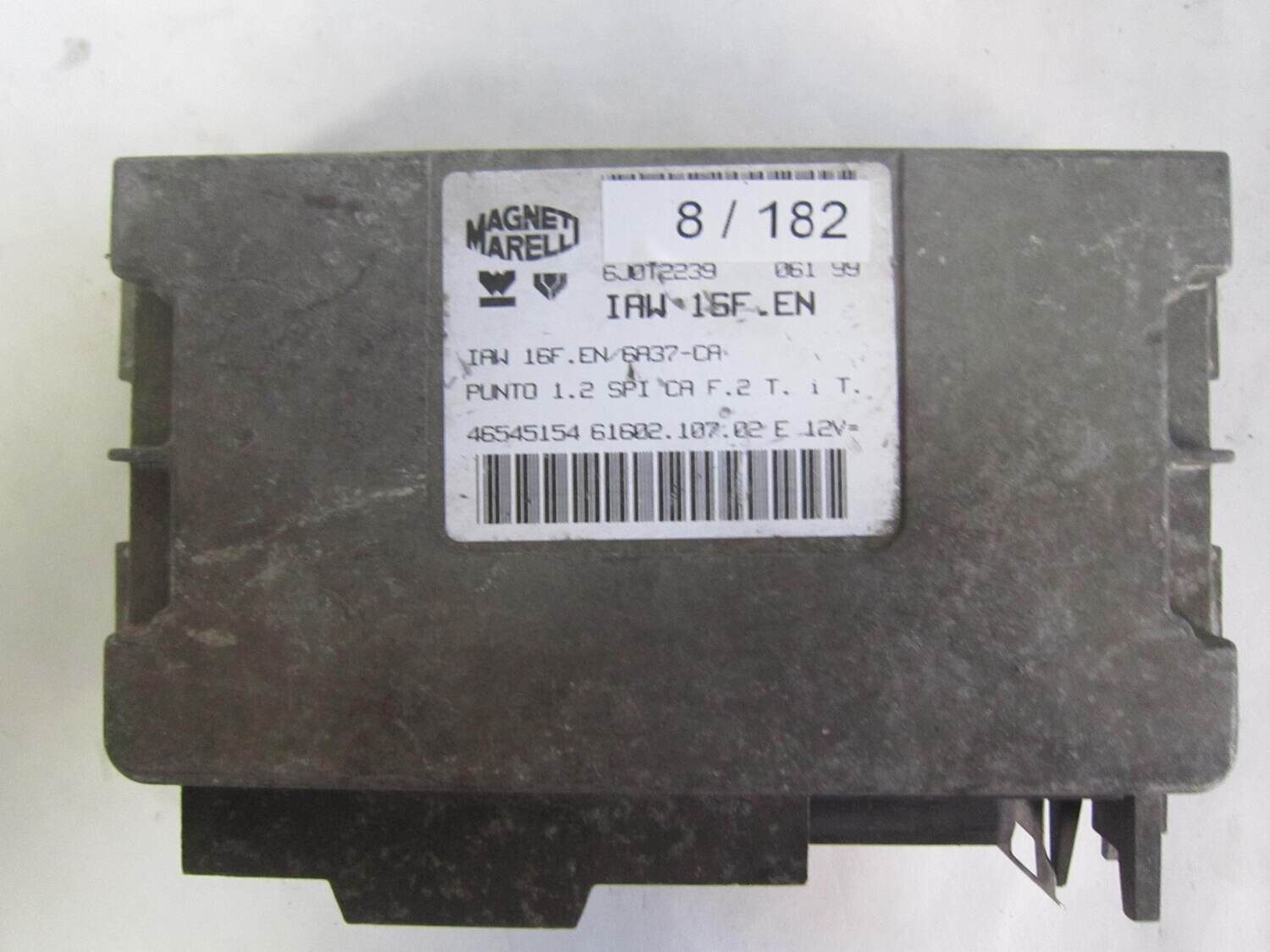 8-182 Centralina Motore Magneti Marelli IAW16FEN IAW 16F.EN 46545154  61602.107.02 6160210702     ALFA ROMEO / FIAT / LANCIA  PUNTO 1.2 16V