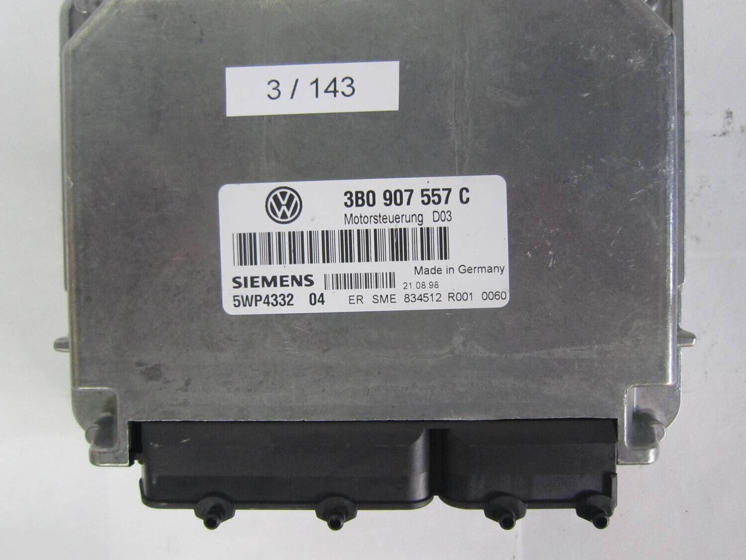 3-143 centralina motore siemens 5wp4332 04 3b0 907 557 c    volkswagen passat