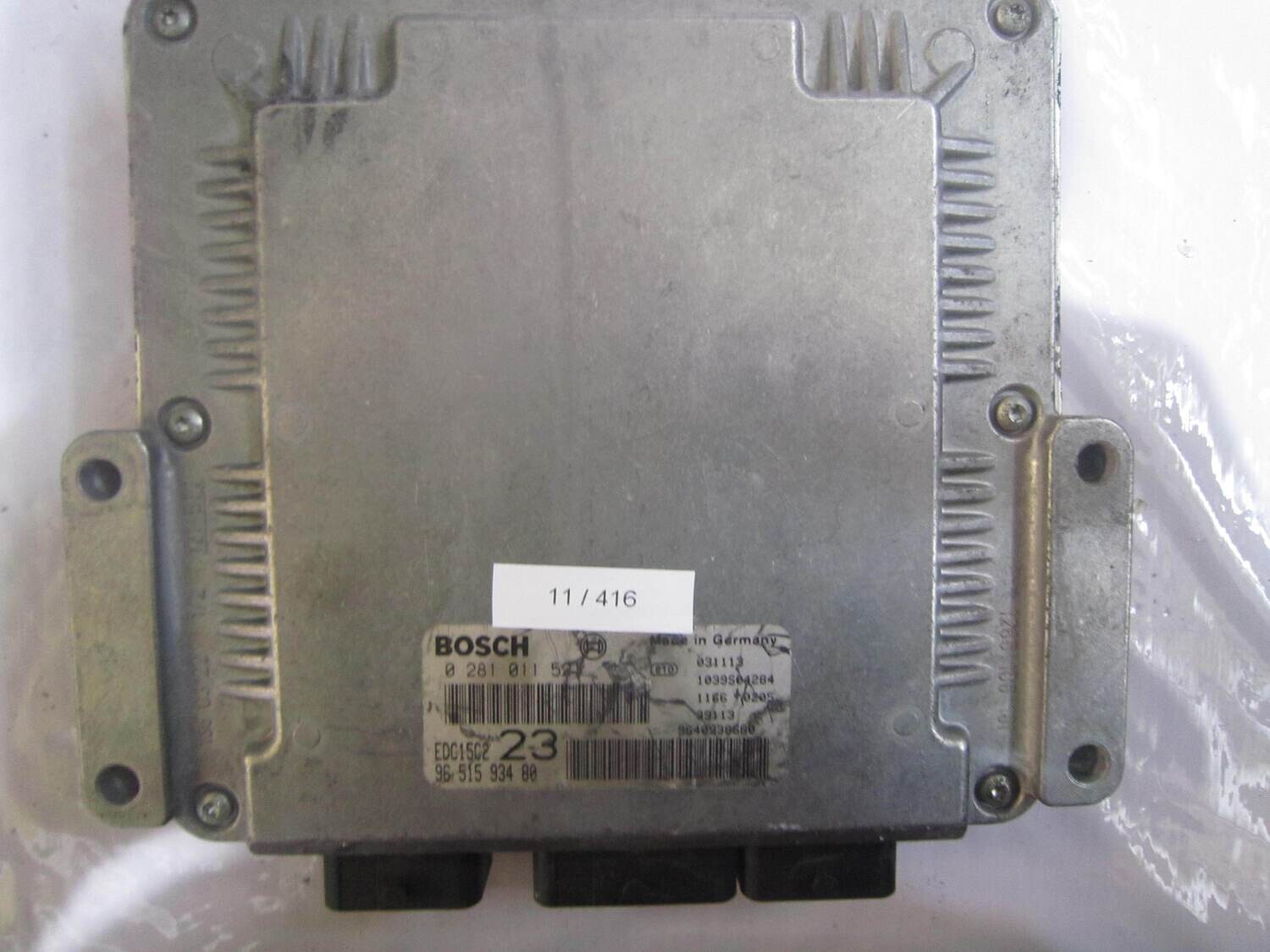 11-416 Centralina Motore Bosch 0 281 011 521 0281011521 96 515 934 80 9651593480 1039S04284 EDC15C2 23 CITROEN / PEUGEOT Diesel XSARA PICASSO 1.6