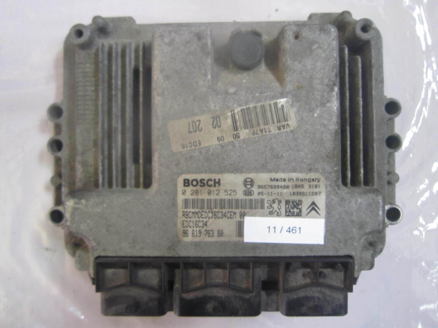 11-461 Centralina Motore Bosch 0 281 012 525 0281012525 96 613 763 80 9661376380 1039S11207 EDC16C34 CITROEN / PEUGEOT Diesel 206
