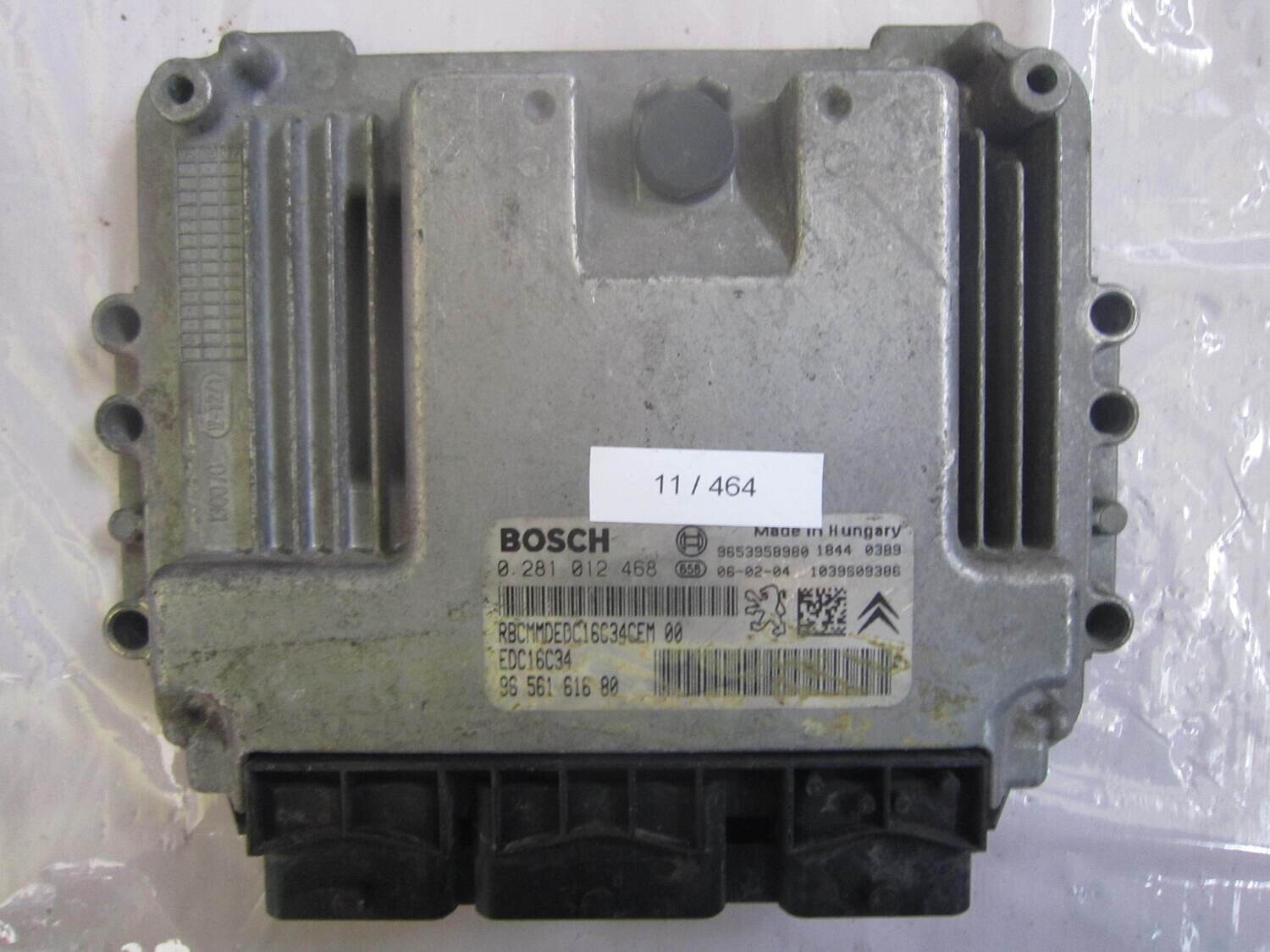 11-464 Centralina Motore Bosch 0 281 012 468 0281012468 96 561 616 80 9656161680 1039S09386 EDC16C34 CITROEN / PEUGEOT Diesel XSARA 1.6