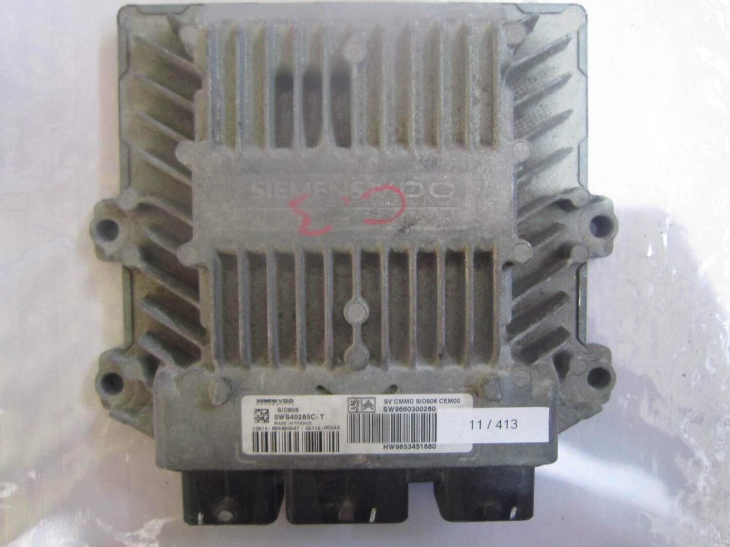 11-413 Centralina Motore Siemens 5WS40285C-T 5WS40285CT 9660300280 9653451880 SID 806 CITROEN / PEUGEOT Diesel VARIE 1.4