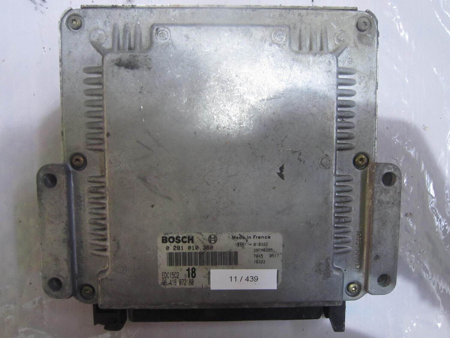 11-439 Centralina Motore Bosch 0 281 010 360 0281010360 96 416 072 80 9641607280 28FM0295 EDC15C2 18 CITROEN / PEUGEOT Diesel BERLINGO' PARTNER 2.0