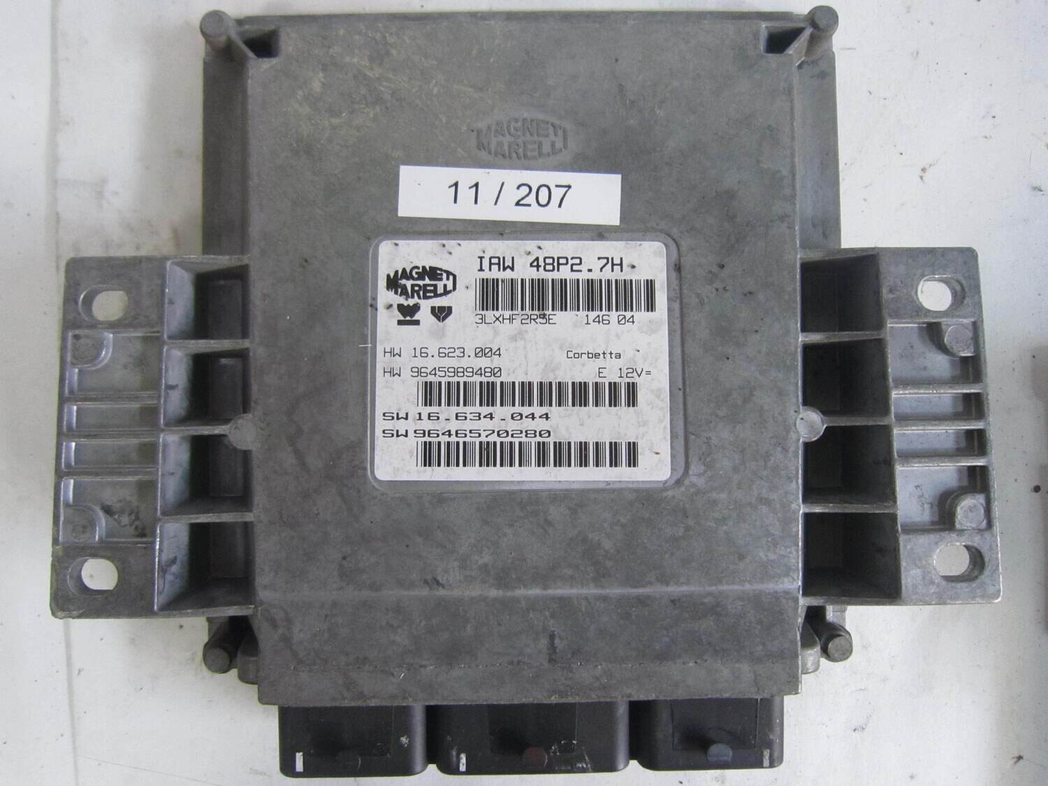 11-207 Centralina Motore Magneti Marelli IAW48P27H IAW 48P2.7H 16.623.004  9645989480  SW 16.634.044 SW16634044   CITROEN / PEUGEOT  206 1.6
