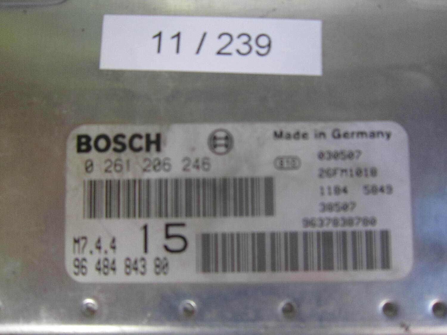 11-239 centralina motore bosch 0 261 206 246 96 484 843 80 26fm1018 m7.4.4  citroen / peugeot 106