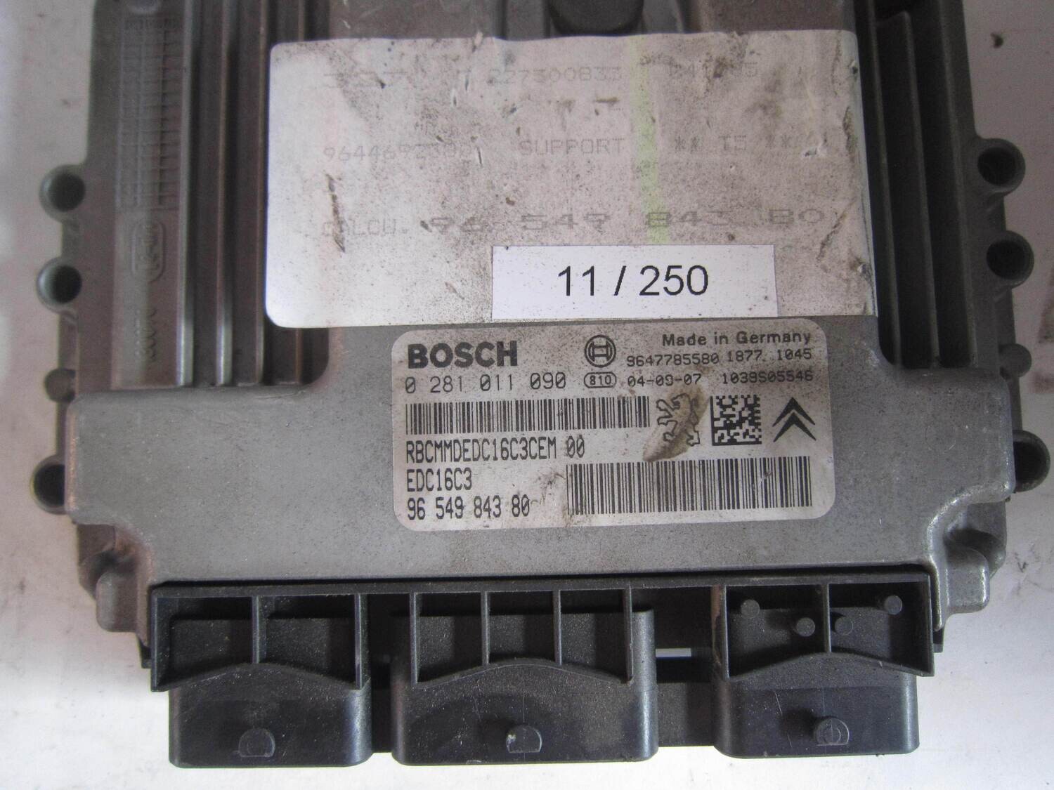 11-250 Centralina Motore Bosch 0 281 011 090 0281011090 96 549 843 80 9654984380 1039S05546 EDC16C3 CITROEN / PEUGEOT Diesel VARIE 1.4