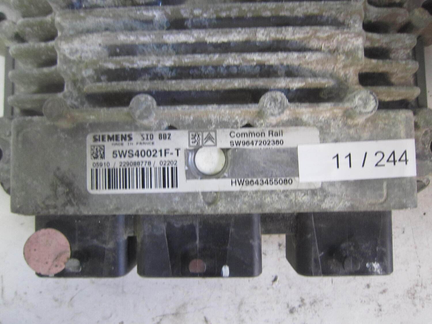 11-244 Centralina Motore Siemens 5WS40021F-T 5WS40021FT HW9643455080 SW9647202380 SID 802 CITROEN / PEUGEOT Diesel C 3 1.4