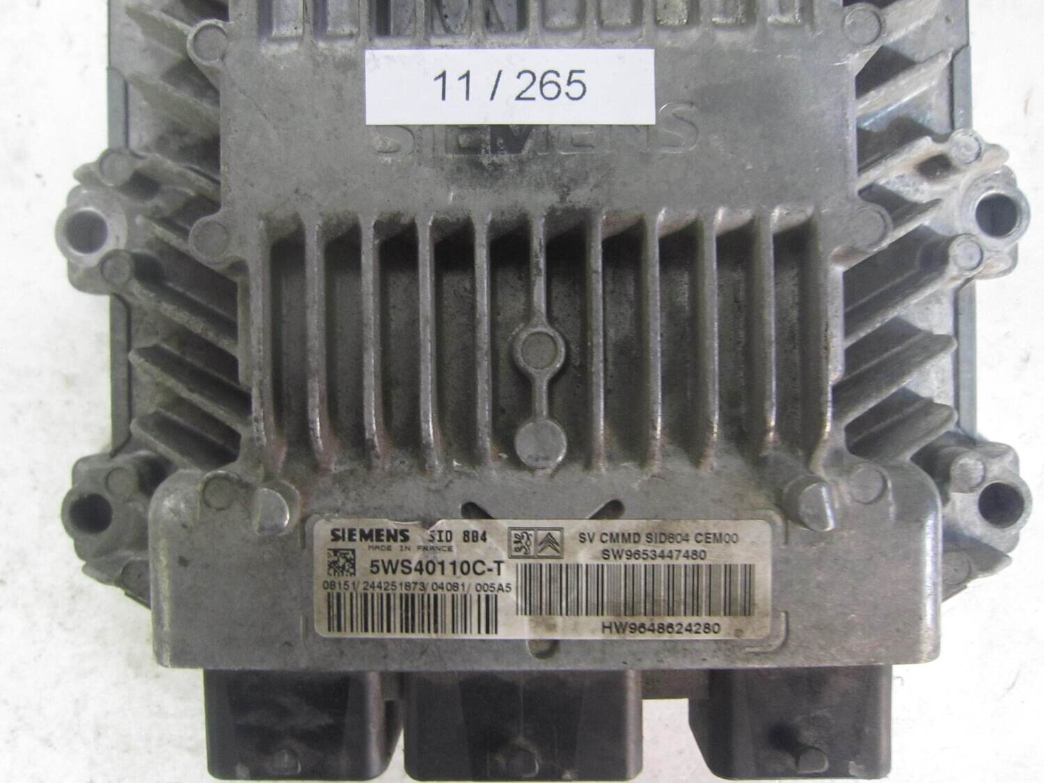 11-265 Centralina Motore Siemens 5WS40110C-T 5WS40110CT 9653447480 9648624280 SID 804 CITROEN / PEUGEOT Benzina C 3 1.1