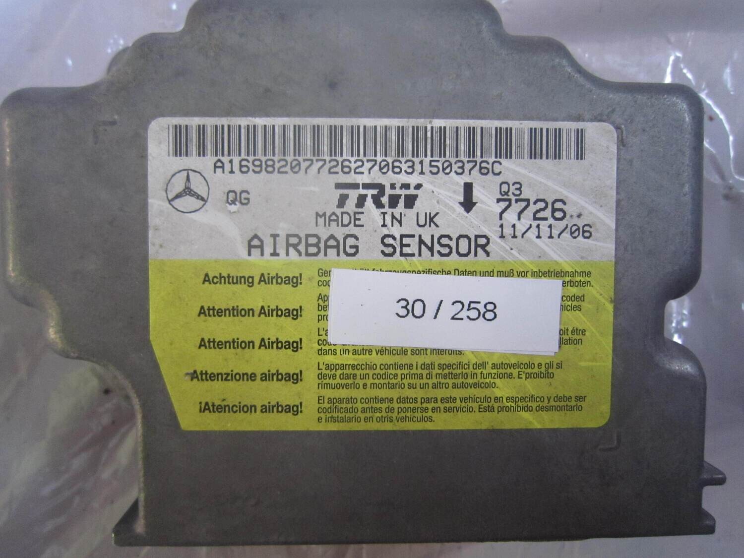 30-258 Centralina Airbag Trw A16982077262 Q3  7726 Q37726 Mercedes CLASSE  A