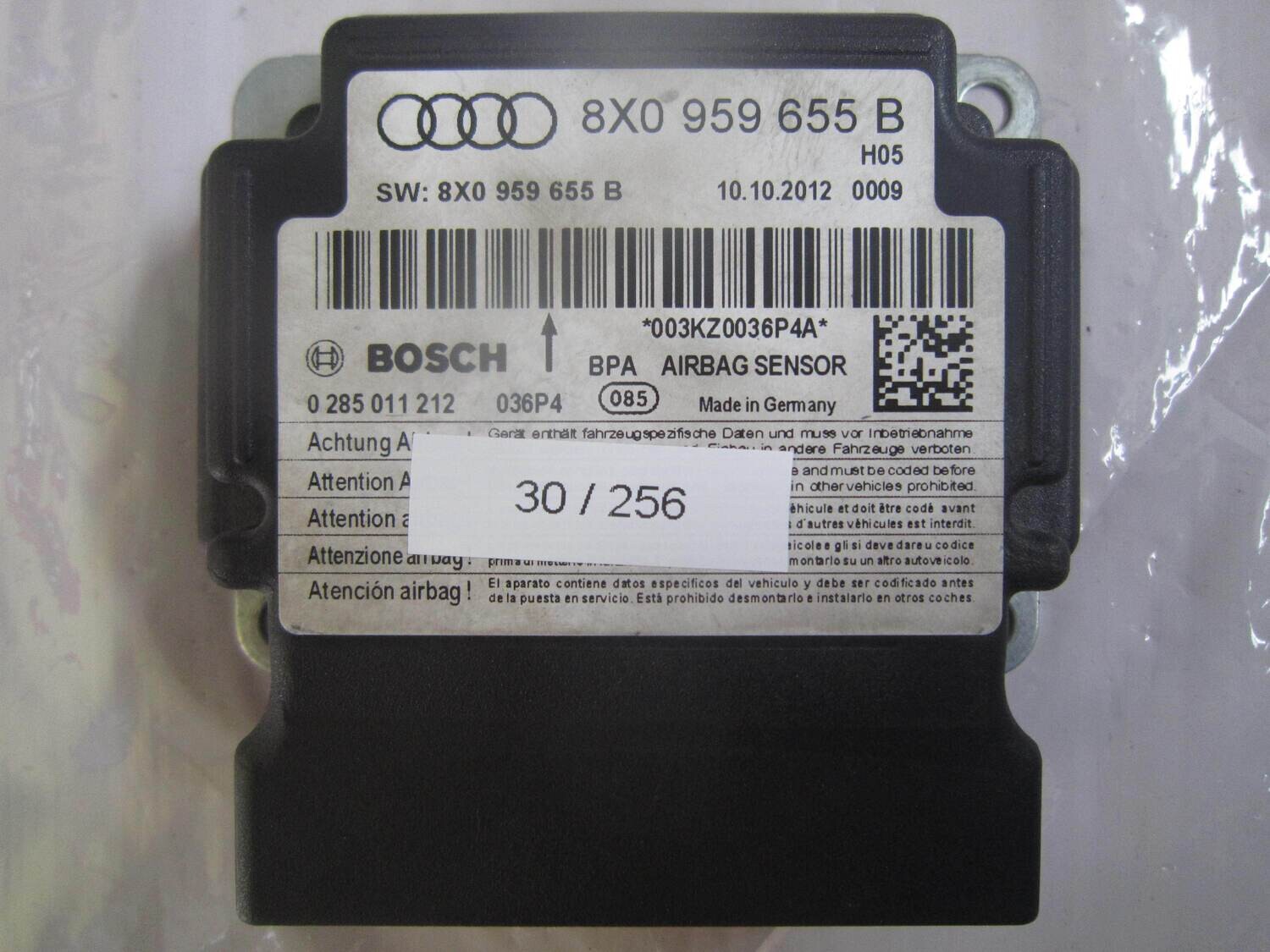 30-256 Centralina Airbag Bosch 0 285 011 212 0285011212 8X0 959 655 B 8X0959655B AUDI A 1