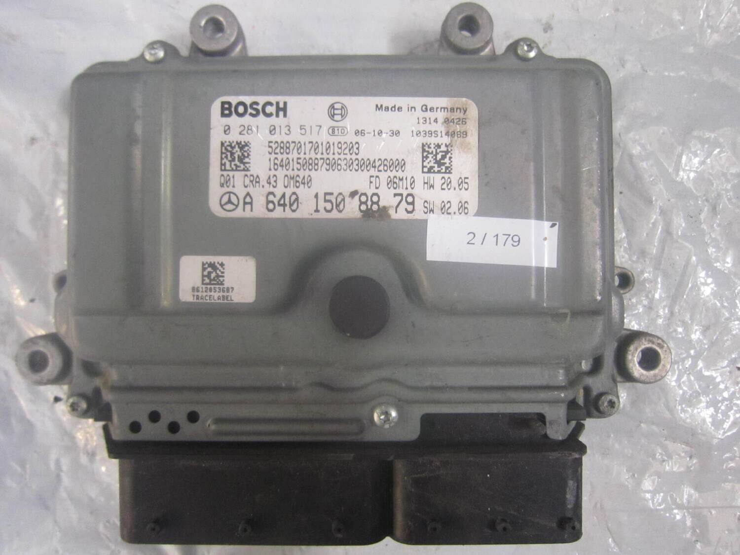 2-179 Centralina Motore Bosch 0 281 013 517 0281013517 A 640 150 88 79 1039S14069 HW 20.05   SW 02.06 CRA.43 MERCEDES DIESEL CLASSE A