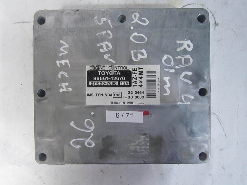 6-71 Centralina Motore Denso 8966142670 89661-42670 211000-7660 2110007660 1AZ-FE 1AZFE     TOYOTA  RAV4