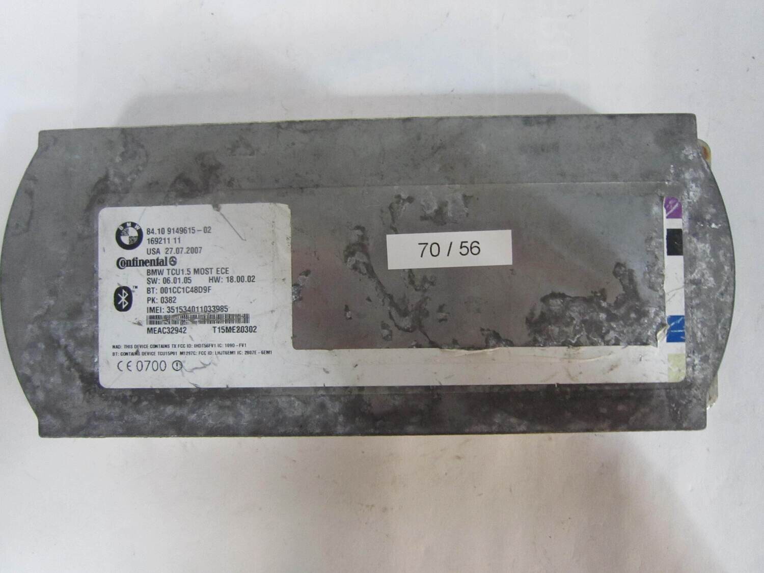 70-56 Centralina Bluetooth Continental 169211 11 16921111 84.10 9149615-02 8410914961502 BMW SERIE 3