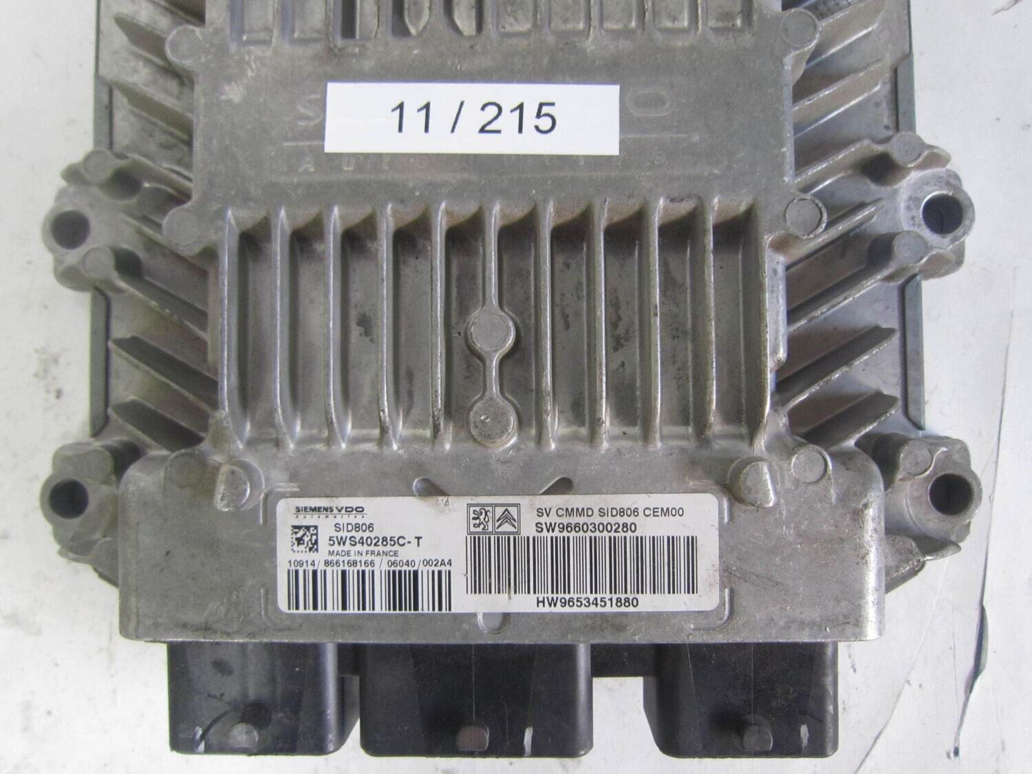 11-215 centralina motore siemens 5ws40285ct 5ws40285c-t 9660300280  sid806  9653451880    citroen / peugeot diesel varie   1.4
