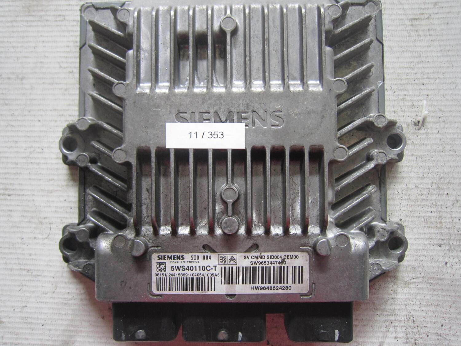 11-353 Centralina Motore Siemens 5WS40110C-T 5WS40110CT 9653447480 9648624280 SID 804 CITROEN / PEUGEOT Benzina C 3 1.1