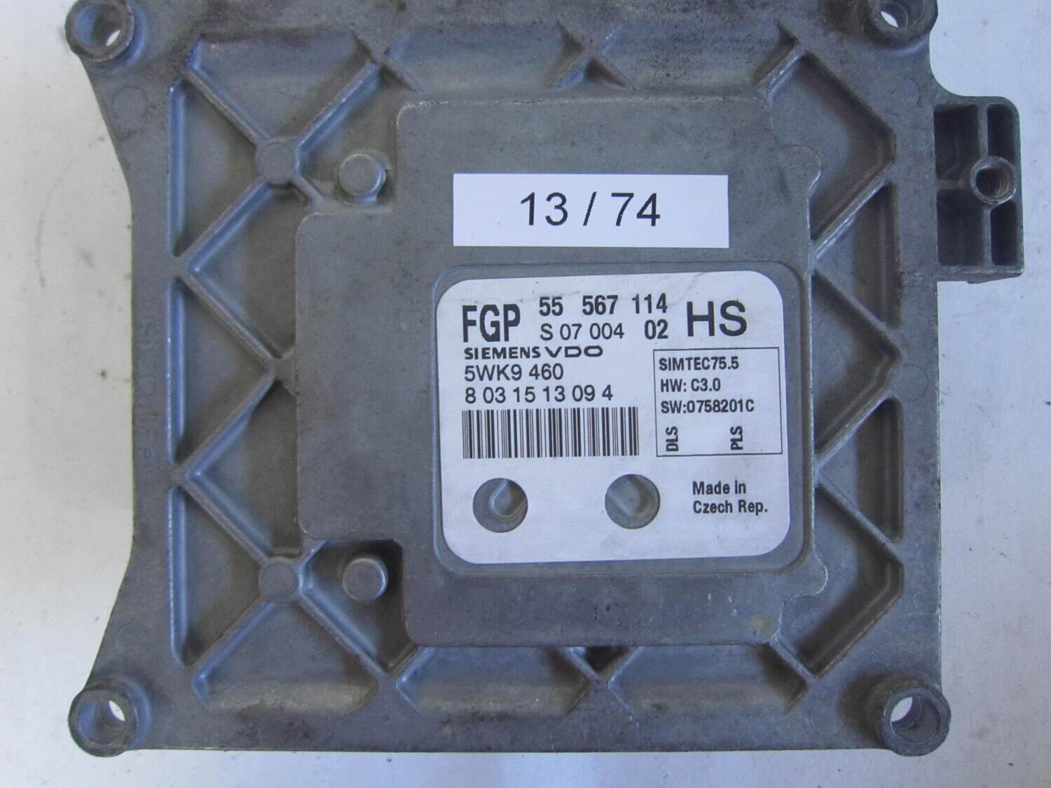 13-74 Centralina Motore Siemens 5WK9460 5WK9 460 55 567 114 55567114 S 07 004 02 S0700402 HWC3.0 HWC30 SW0758201C  OPEL  ASTRA 1.6