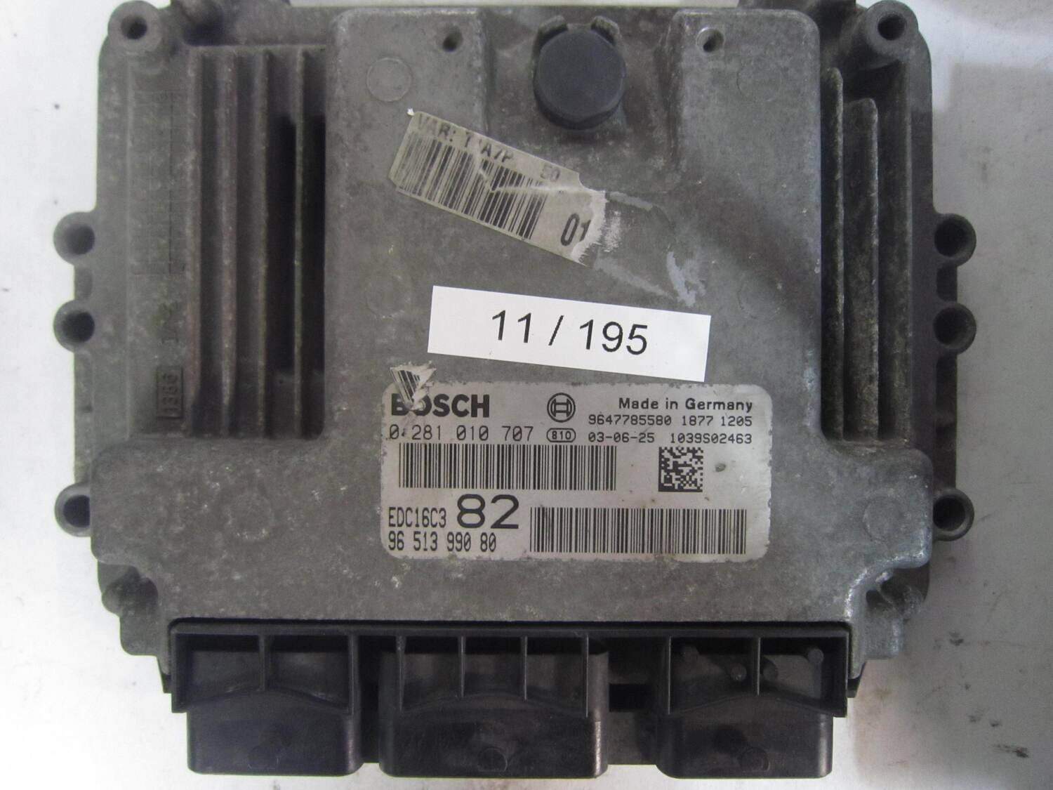 11-195 Centralina Motore Bosch 0281010707 0 281 010 707 96 513 990 80 9651399080 1039S02463  EDC16C3    CITROEN / PEUGEOT  1.4 HDI