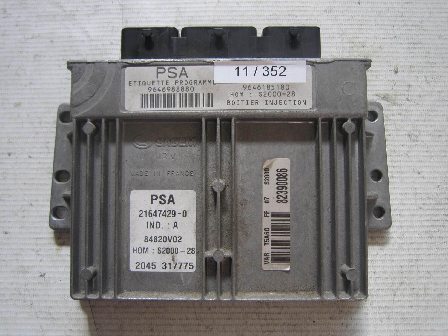 11-352 Centralina Motore Sagem 21647429-0 216474290 9646988880 9646185180 s2000-28 CITROEN / PEUGEOT VARIE