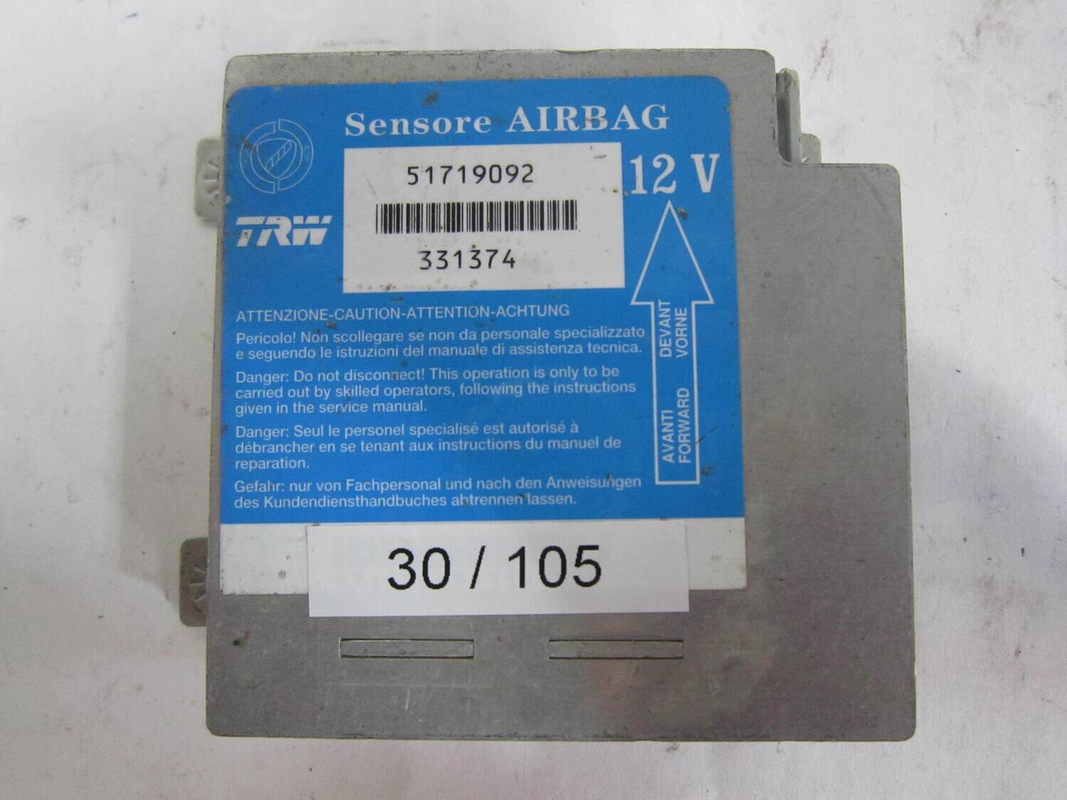 30-105 Centralina Airbag TRW 51719092 331374 ALFA ROMEO / FIAT / LANCIA PUNTO
