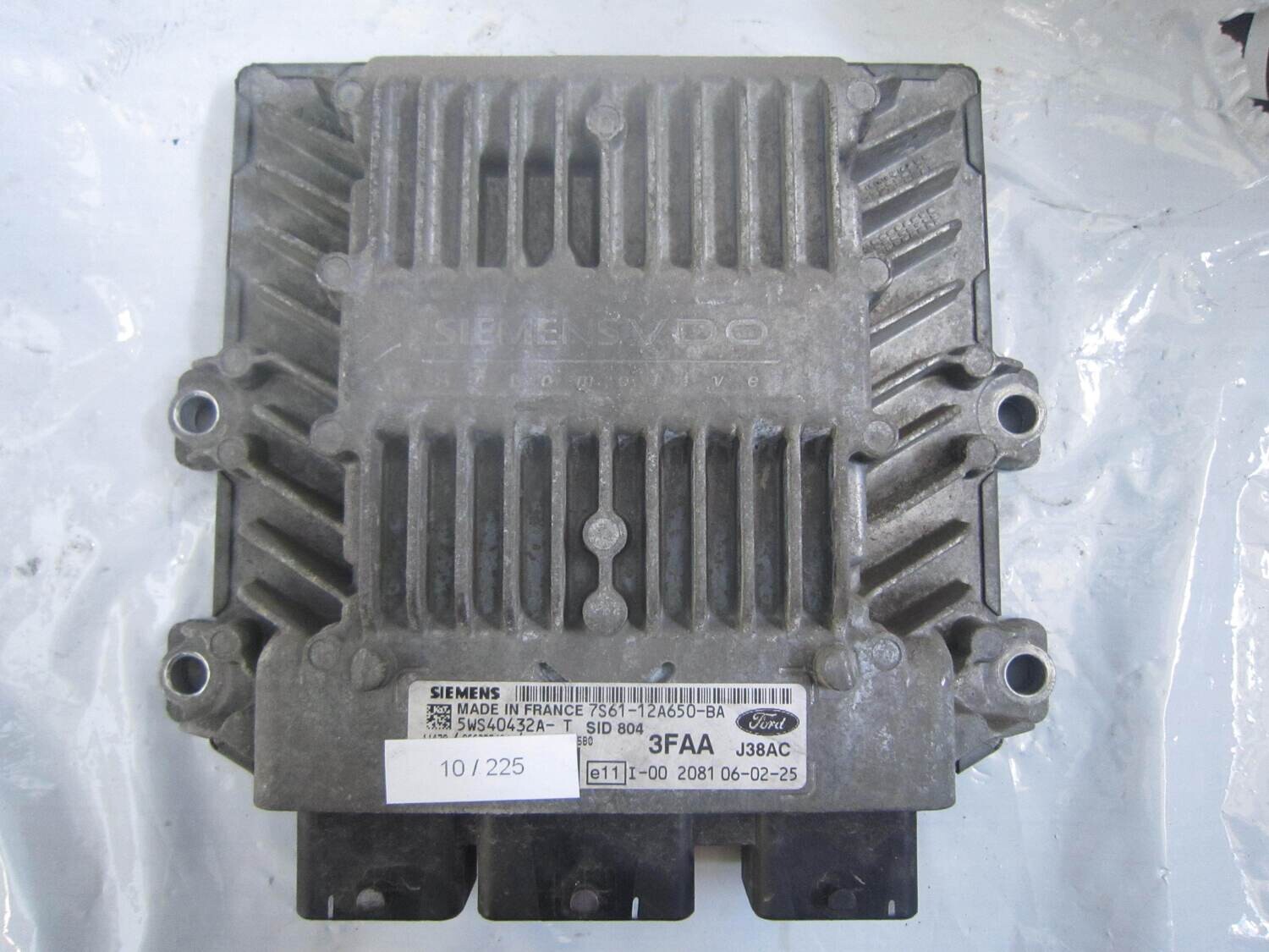 10-225 Centralina Motore Siemens 5WS40432A-T 5WS40432AT 7S61-12A650-BA 3FAA J38AC SID 804  FORD DIESEL FUSION