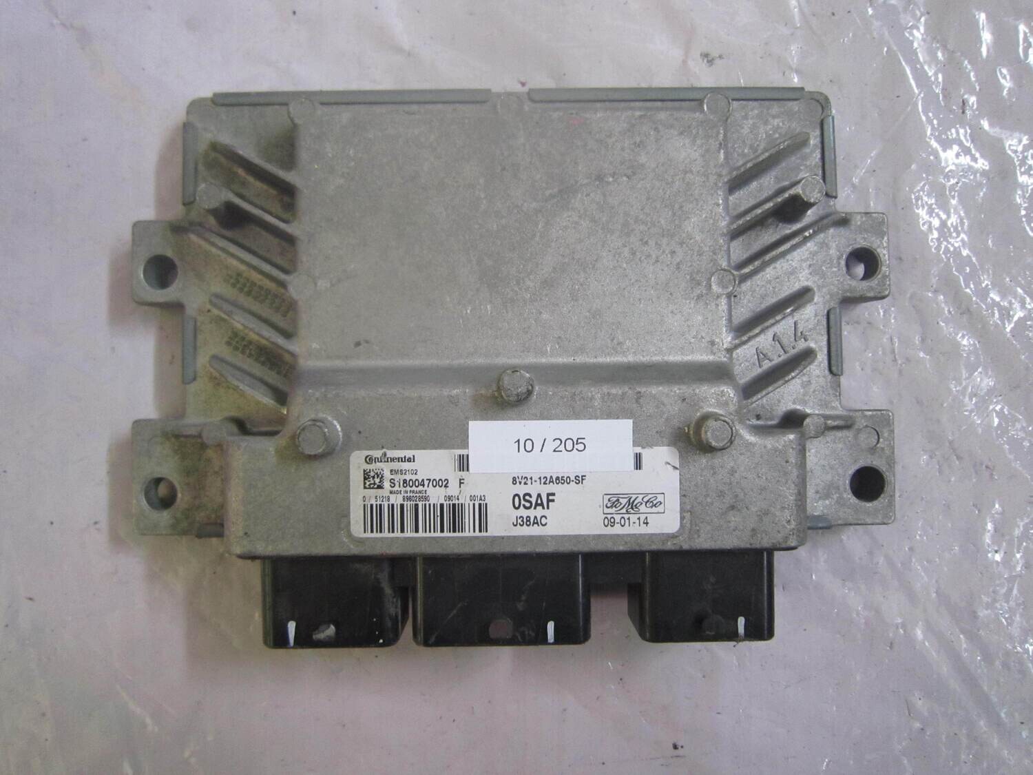 10-205 Centralina Motore Continental S180047002 F S180047002F 8V21-12A650-SF 8V2112A650SF OSAF J38AC EMS2802 FORD Benzina FIESTA 1.2