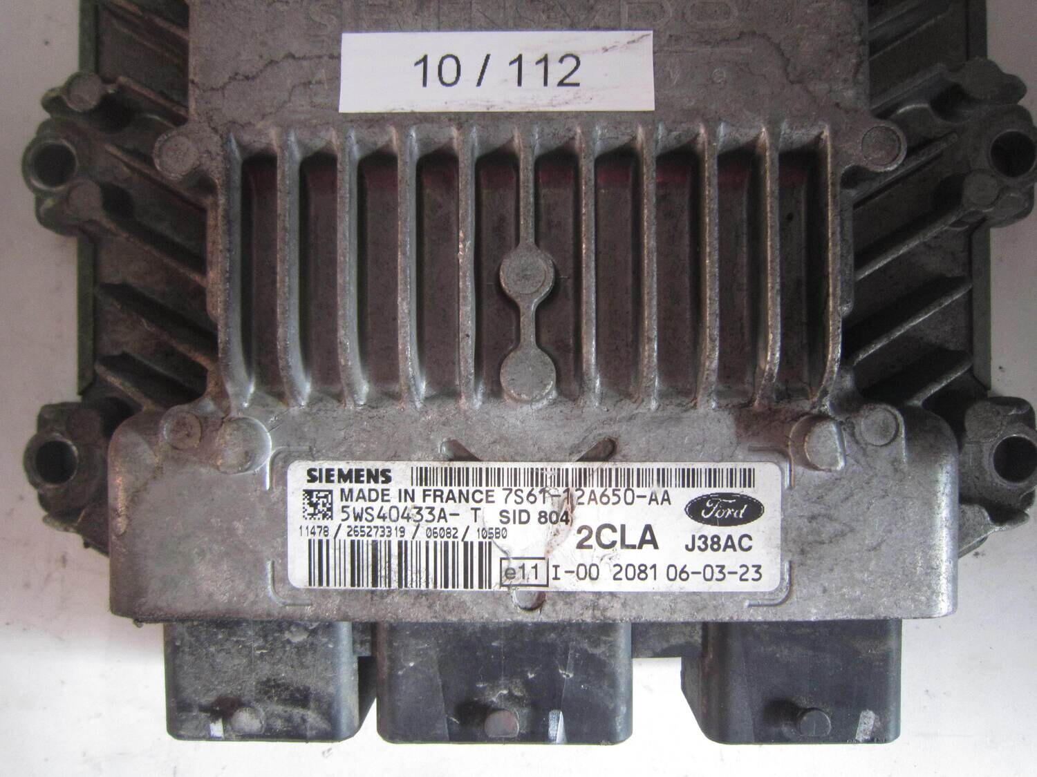 10-112 Centralina Motore Siemens 5WS40433A-T 5WS40433AT 7S61-12A650-AA 7S6112A650AA 2CLA J38AC SID 804 _- FORD Diesel FIESTA 1.4