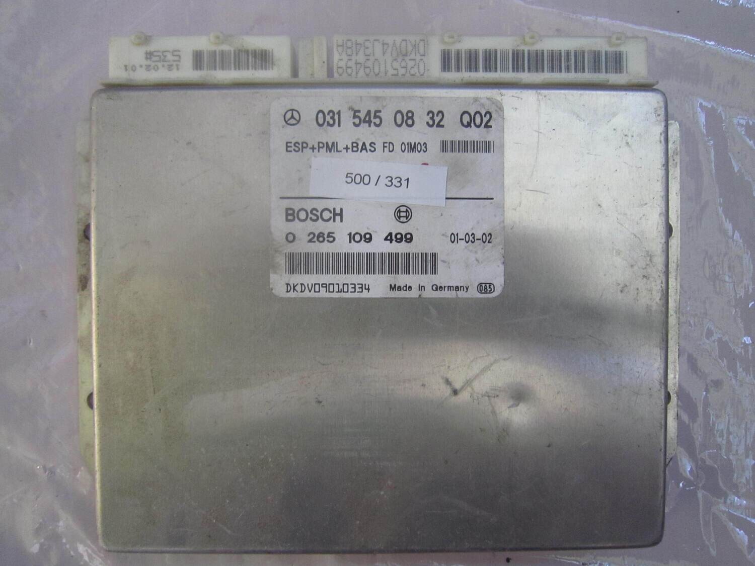 500-331 Centralina Abs Esp Hba Bosch 0 265 109 499 0265109499 031 545 08 32 0315450832 Q02 Mercedes Diesel CLASSE  E