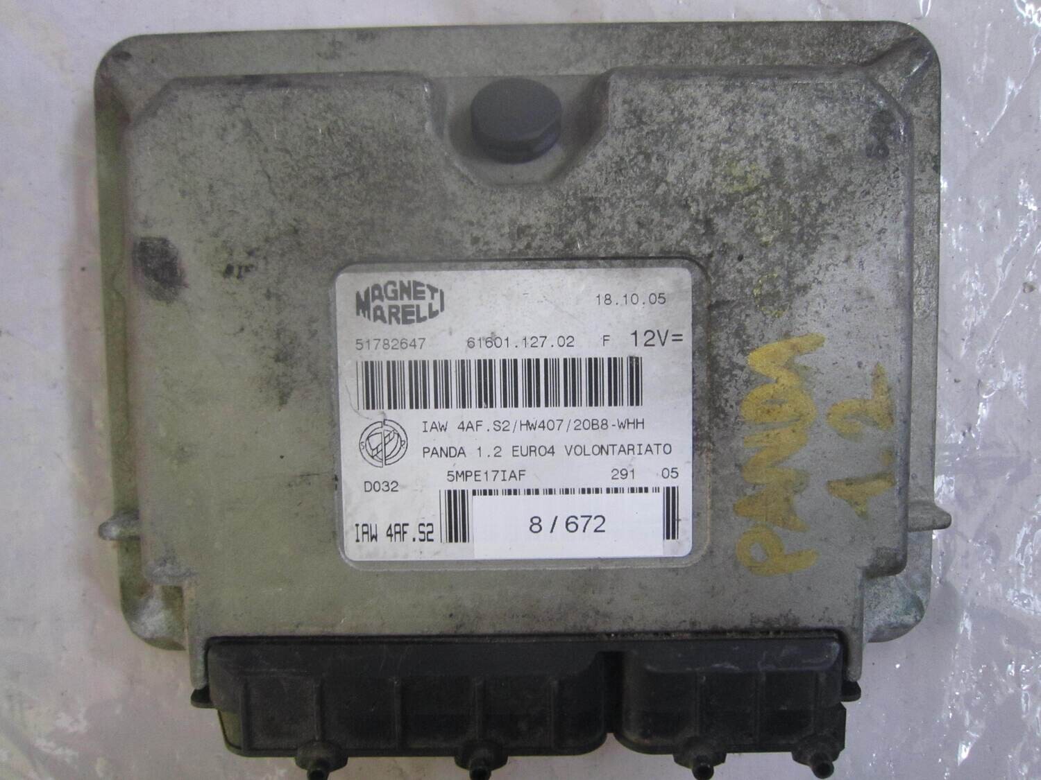 8-672 Centralina Motore Magneti Marelli 51782647 61601.127.02 6160112702 VOLONTARIATO IAW 4AF.S2 ALFA ROMEO / FIAT / LANCIA Benzina PANDA 1.1