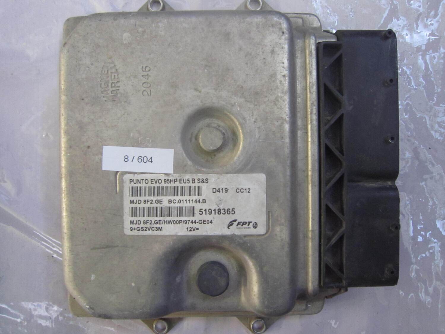 8-604 Centralina Motore Magneti Marelli 51918365 MJD 8F2.GE MJD8F2GE BC.0111144B PUNTO EVO 95HP EU5 B S&S HW00P/9744-GE04 ALFA ROMEO / FIAT / LANCIA Diesel PUNTO