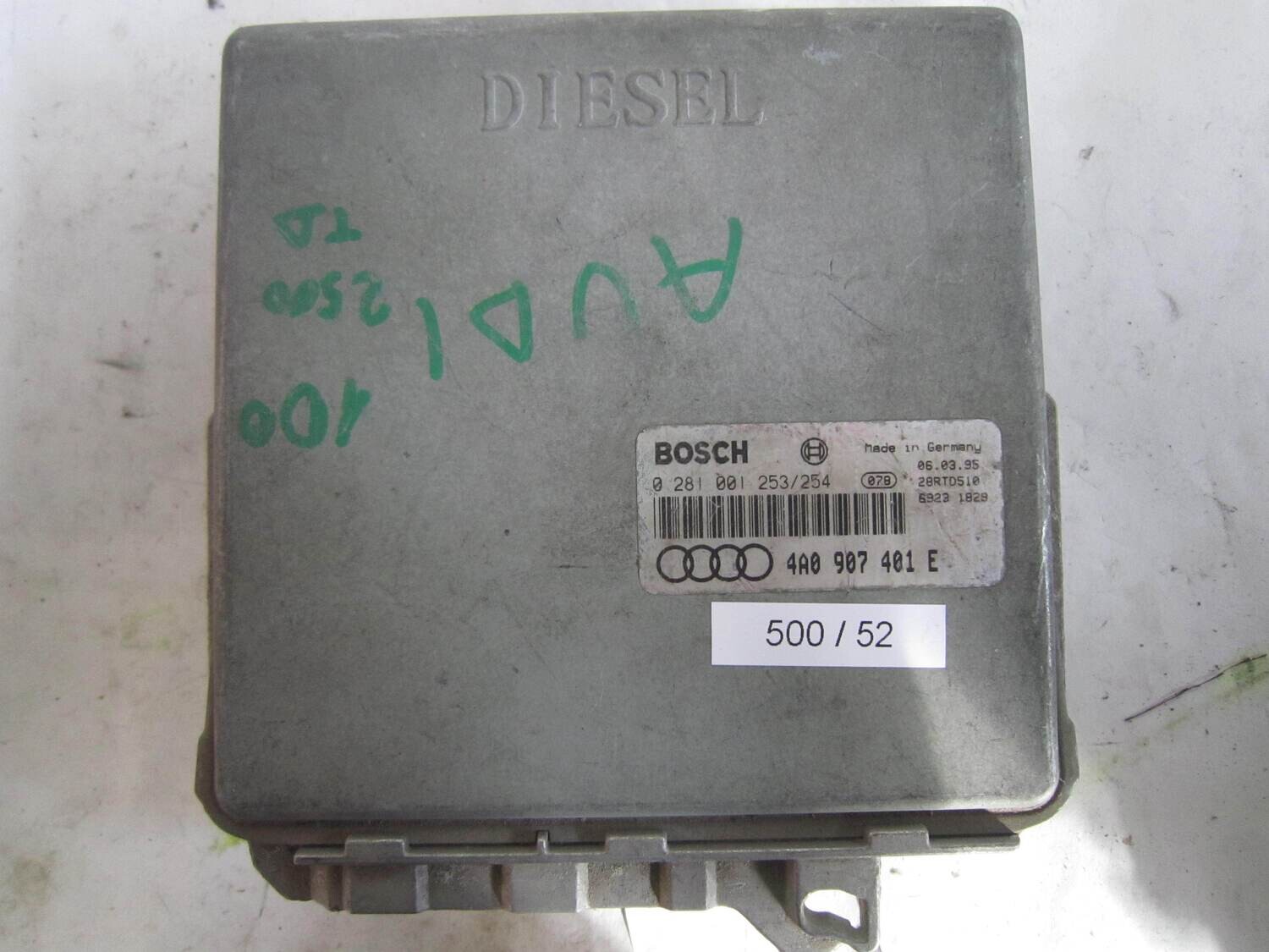 500-52 Centralina Motore Bosch 0281001253254 0 281 001 253/254 4A0 907 401 E 4A0907401E       AUDI  100 2.5 TD