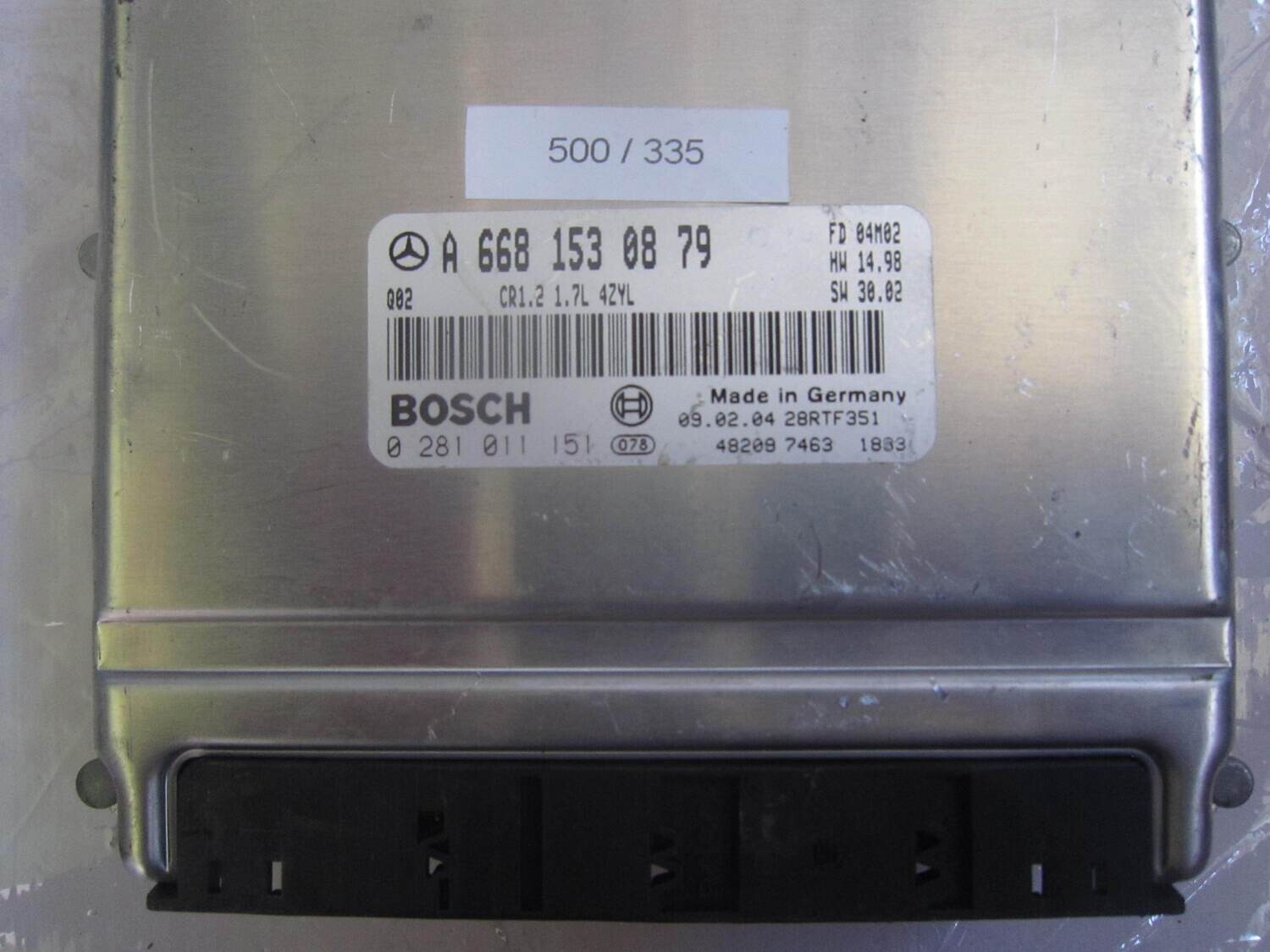 500-335 Centralina Motore Bosch 0 281 011 151 0281011151 A 668 153 08 79 A6681530879 28RTF351 CR1.2  1.7L Mercedes Diesel CLASSE A 1.7