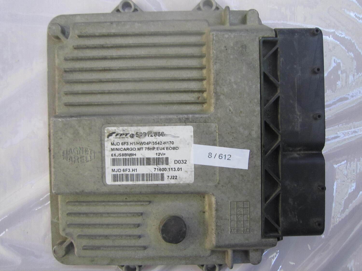 8-612 Centralina Motore Magneti Marelli 51812866 MJD 6F3.H1 MJD6F3H1 71600.113.01 HW04P/3542-H170 ALFA ROMEO / FIAT / LANCIA Diesel DOBLO' FIORINO 1.3