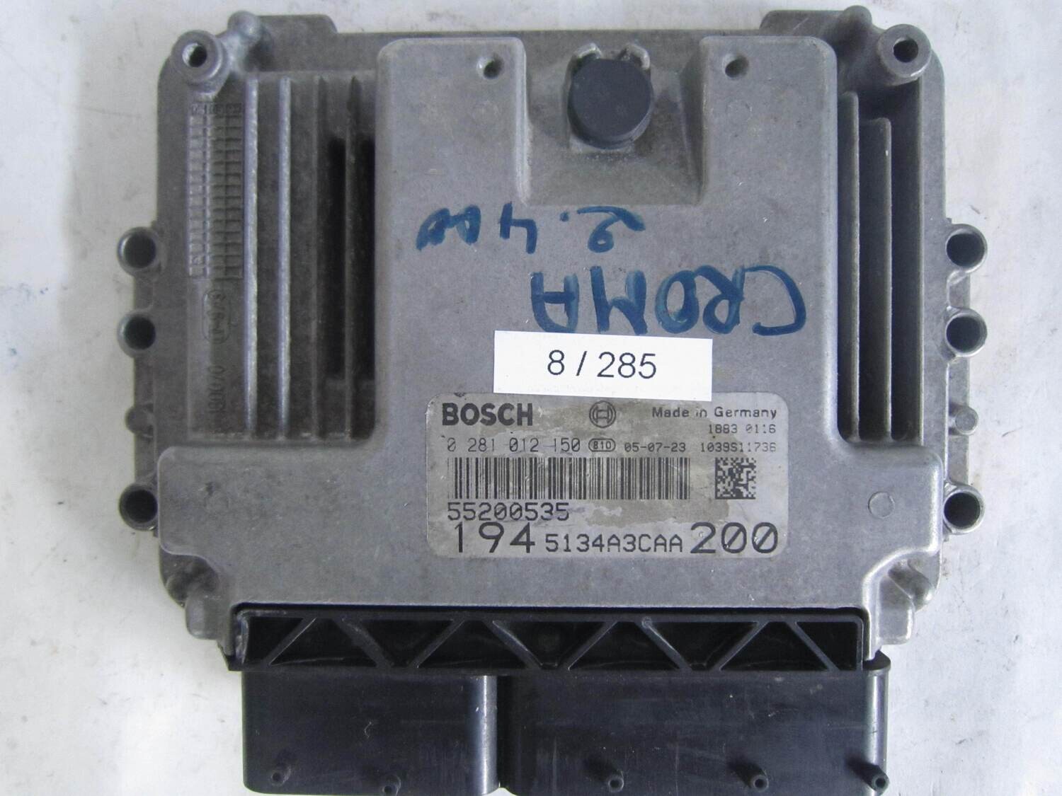 8-285 Centralina Motore Bosch 0281012150 0 281 012 150 55200535  1039S11736  194 5134A3CAA 200 1945134A3CAA200   ALFA ROMEO / FIAT / LANCIA  CROMA  2.4